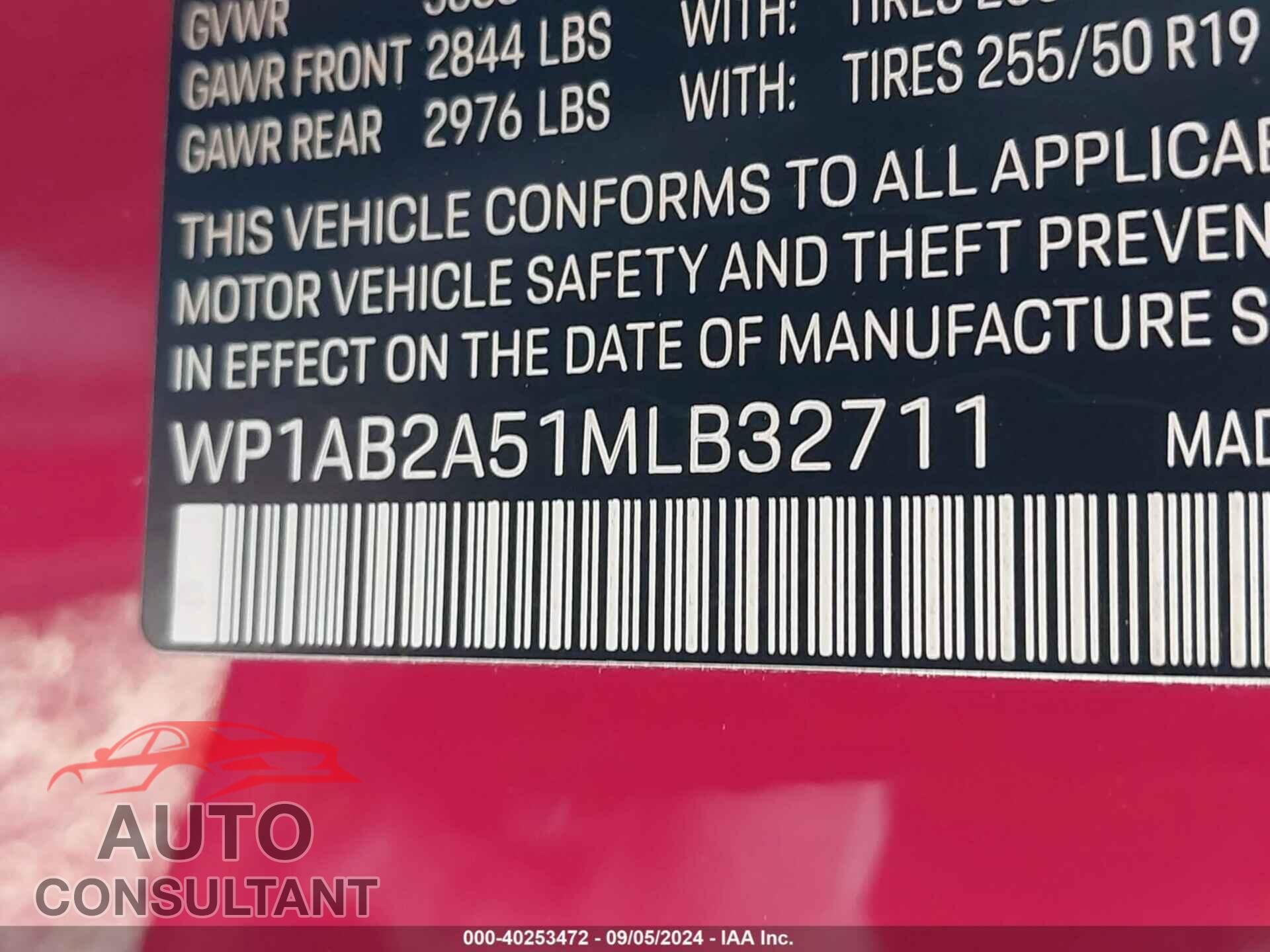 PORSCHE MACAN 2021 - WP1AB2A51MLB32711