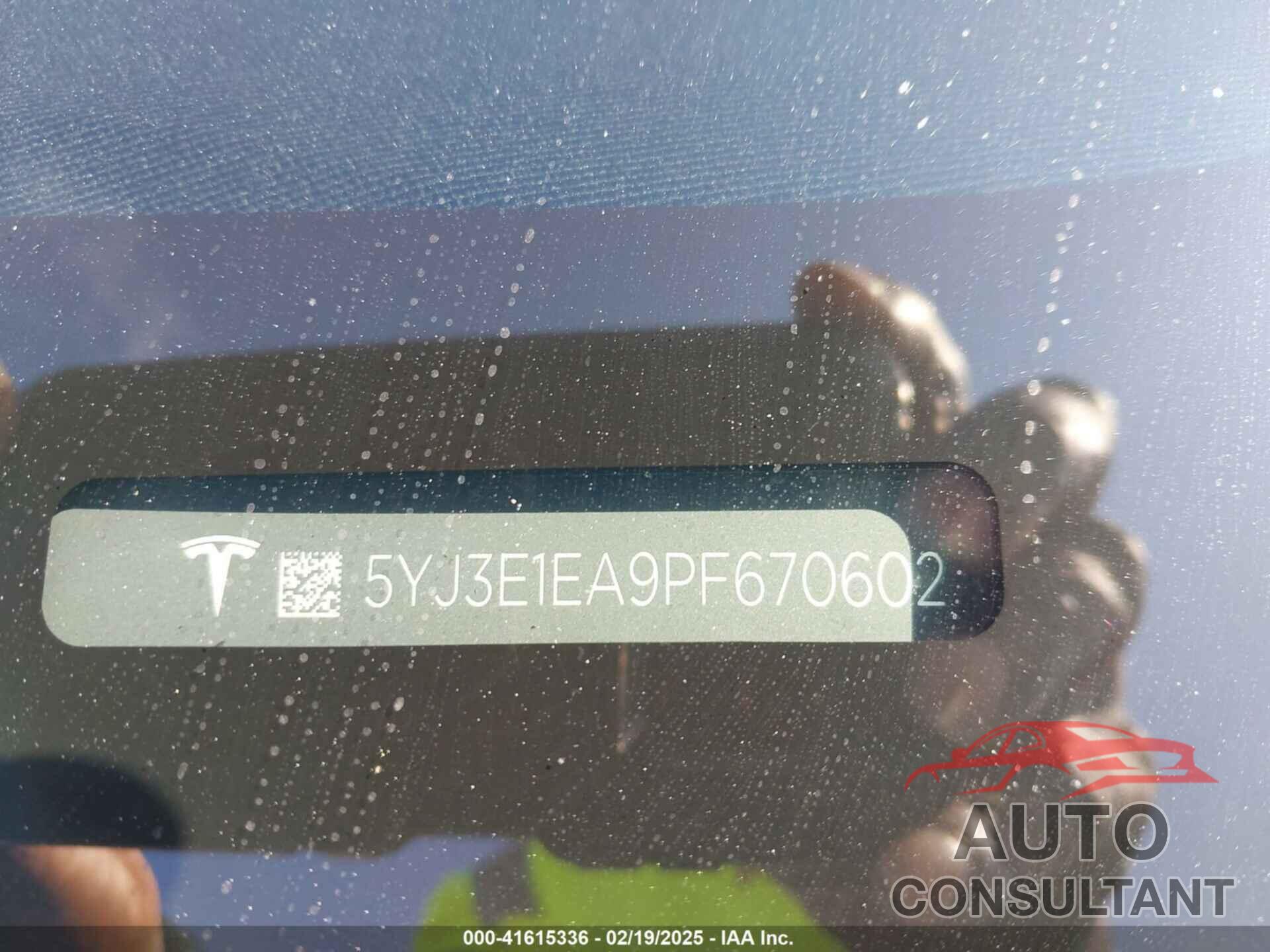 TESLA MODEL 3 2023 - 5YJ3E1EA9PF670602