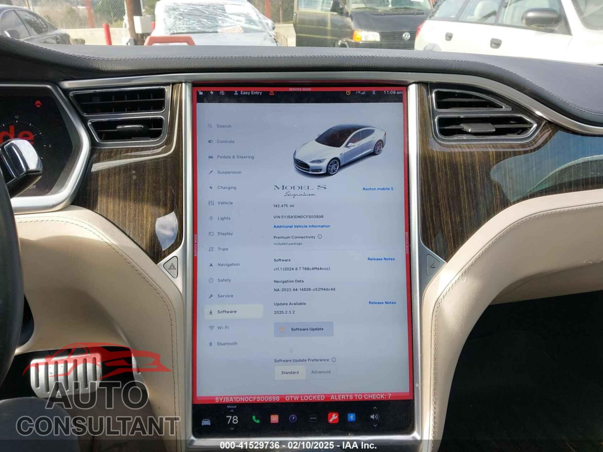 TESLA MODEL S 2012 - 5YJSA1DN0CFS00898