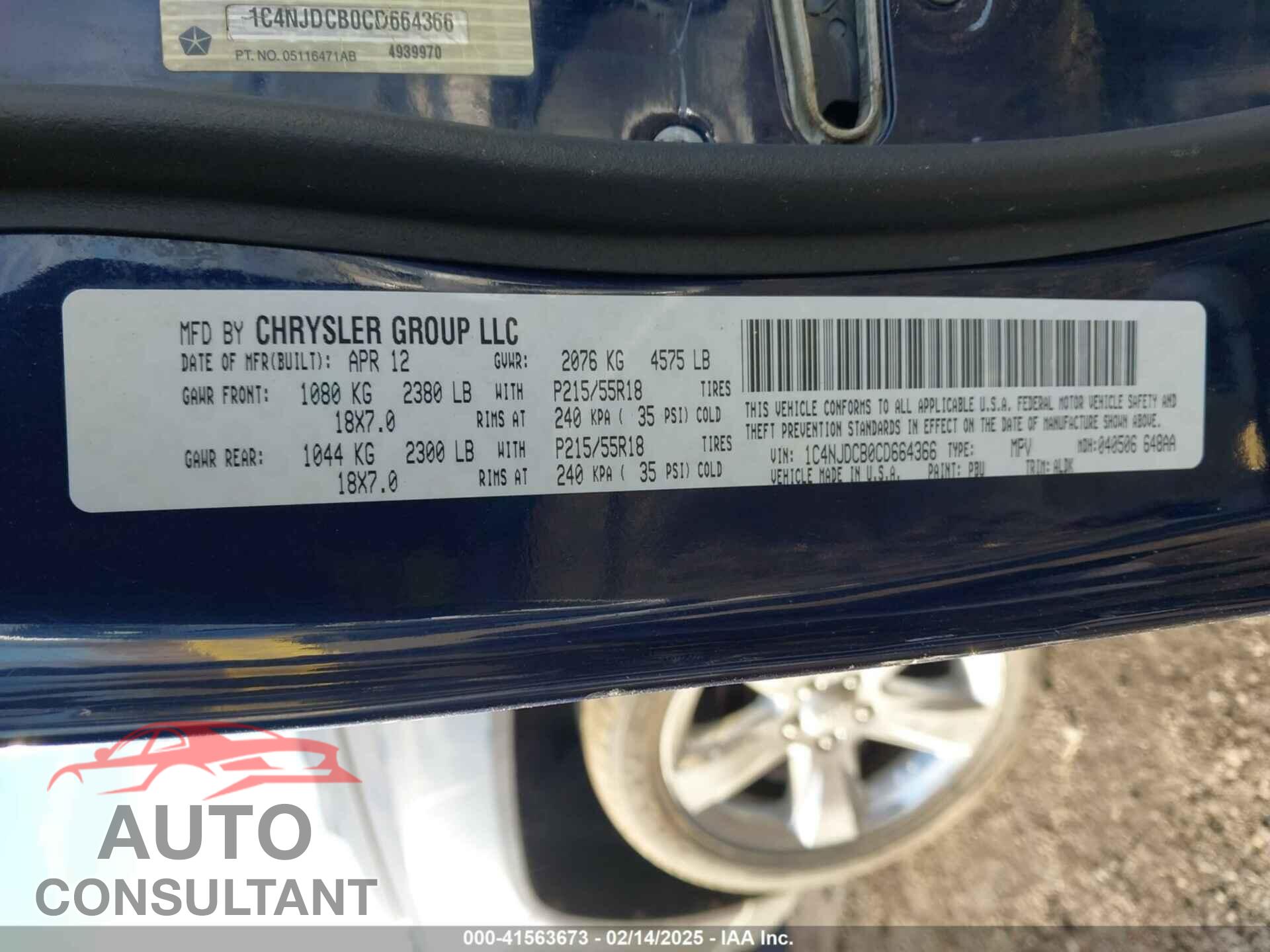 JEEP COMPASS 2012 - 1C4NJDCB0CD664366