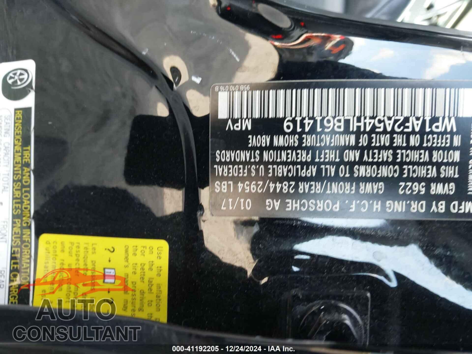 PORSCHE MACAN 2017 - WP1AF2A54HLB61419
