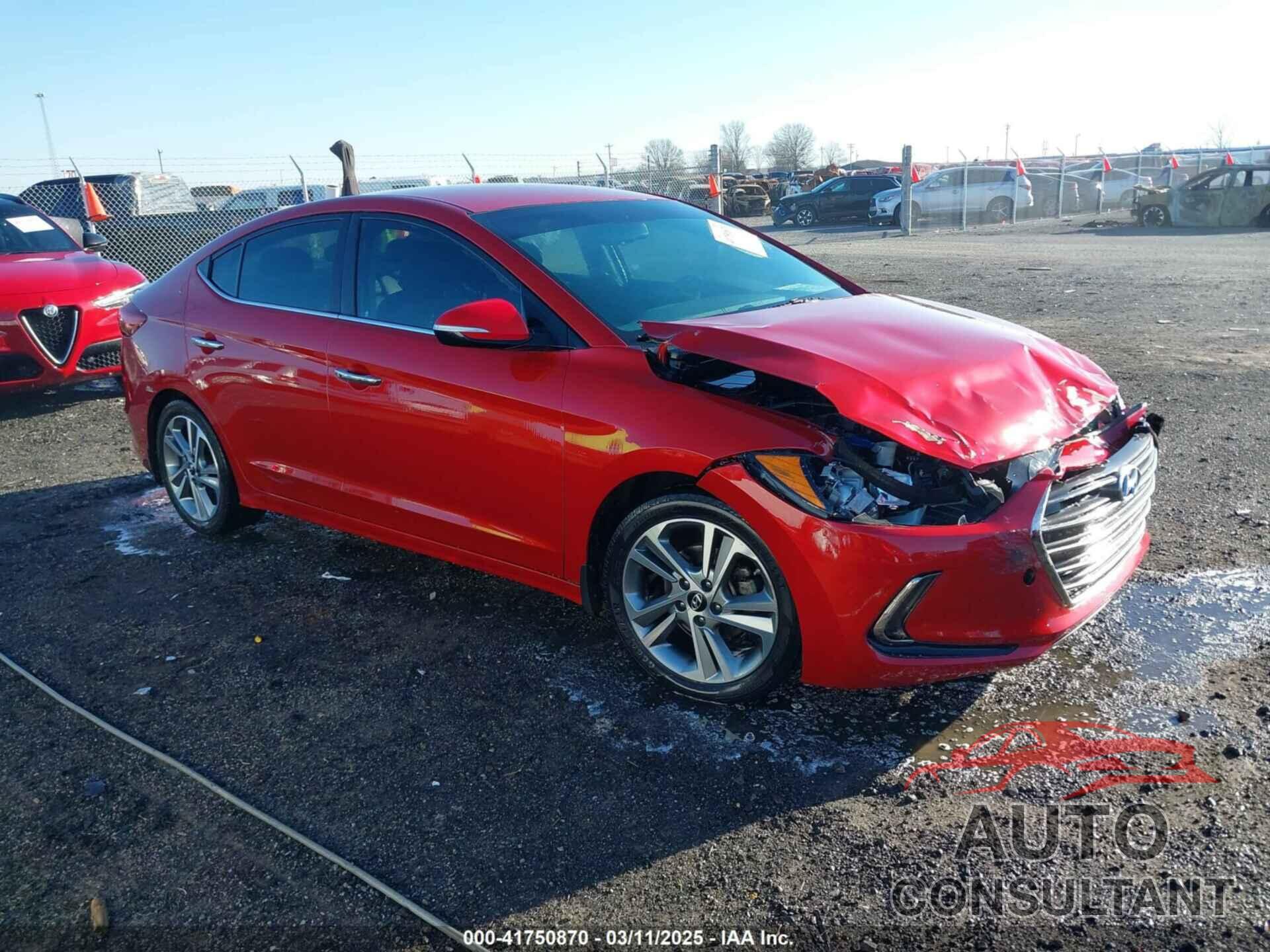 HYUNDAI ELANTRA 2017 - KMHD84LF2HU358542