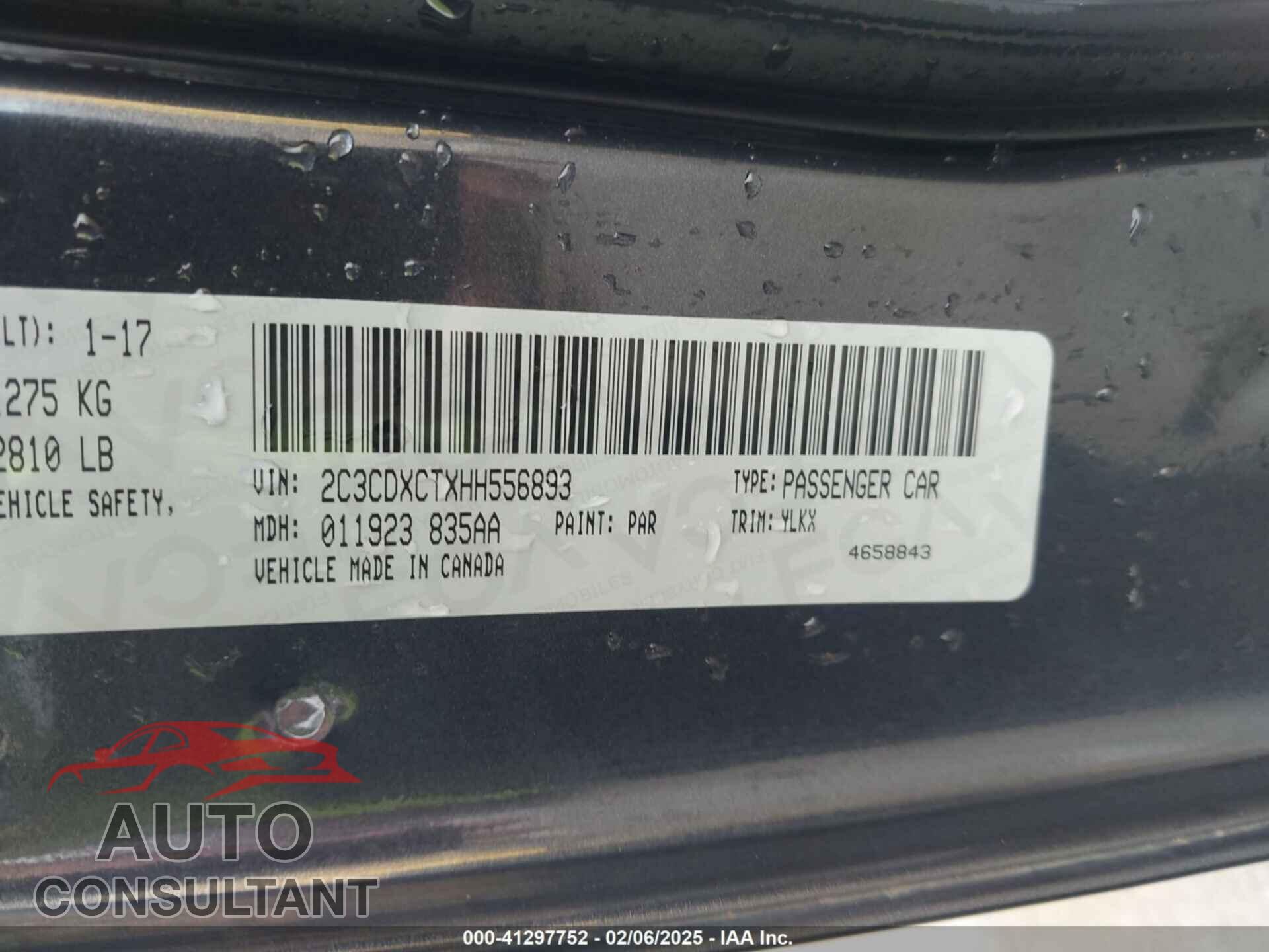 DODGE CHARGER 2017 - 2C3CDXCTXHH556893