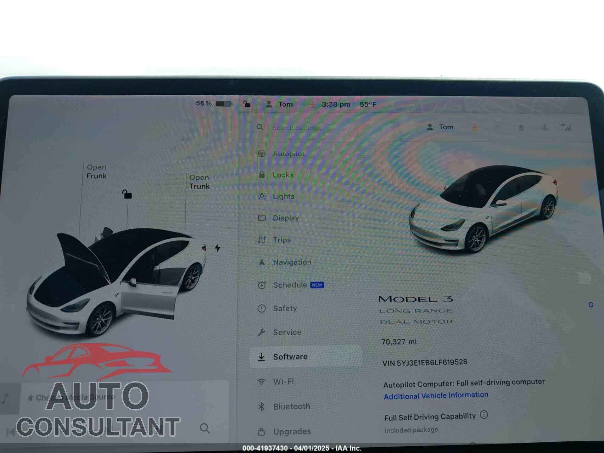 TESLA MODEL 3 2020 - 5YJ3E1EB6LF619528