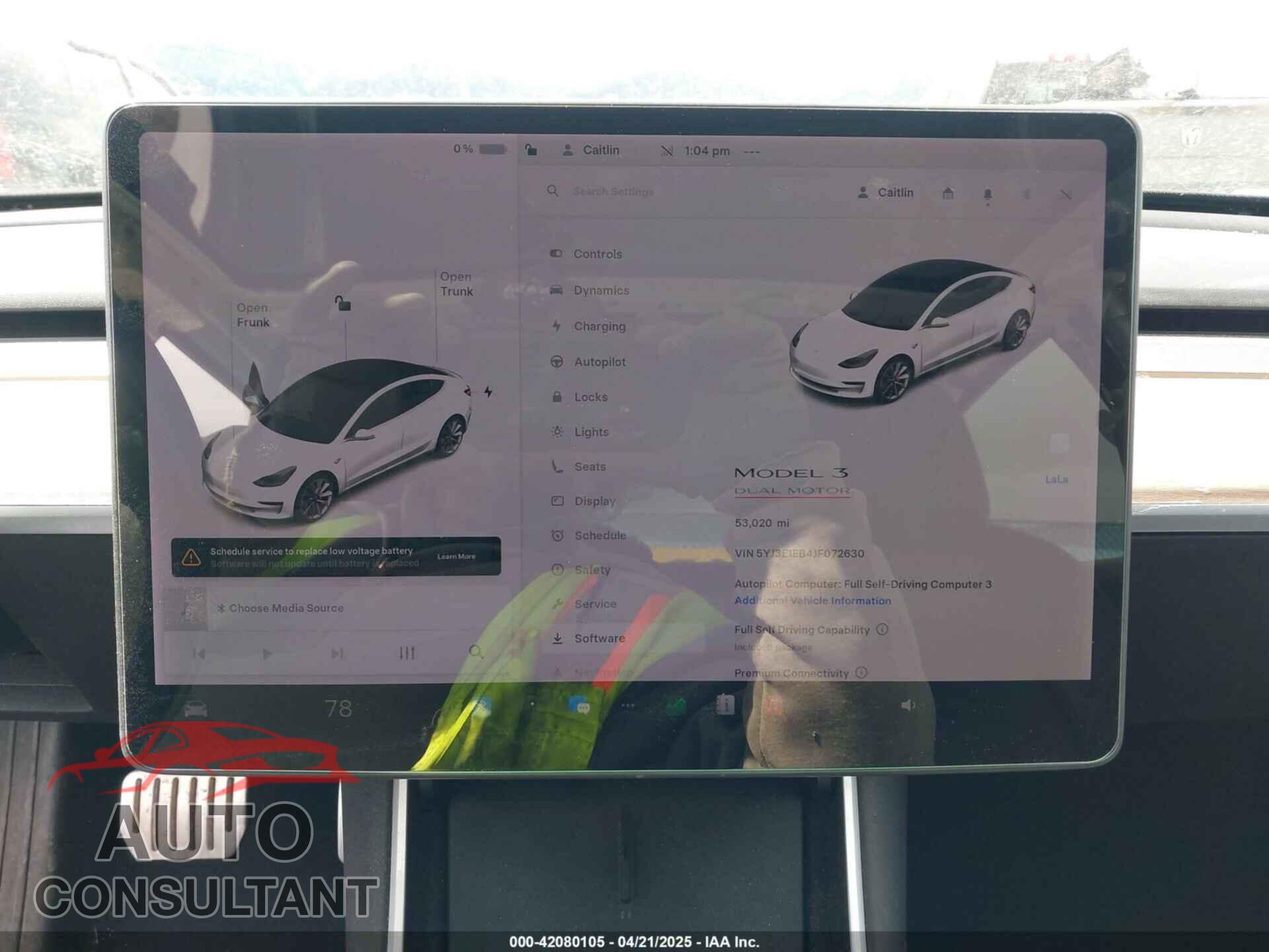 TESLA MODEL 3 2018 - 5YJ3E1EB4JF072630