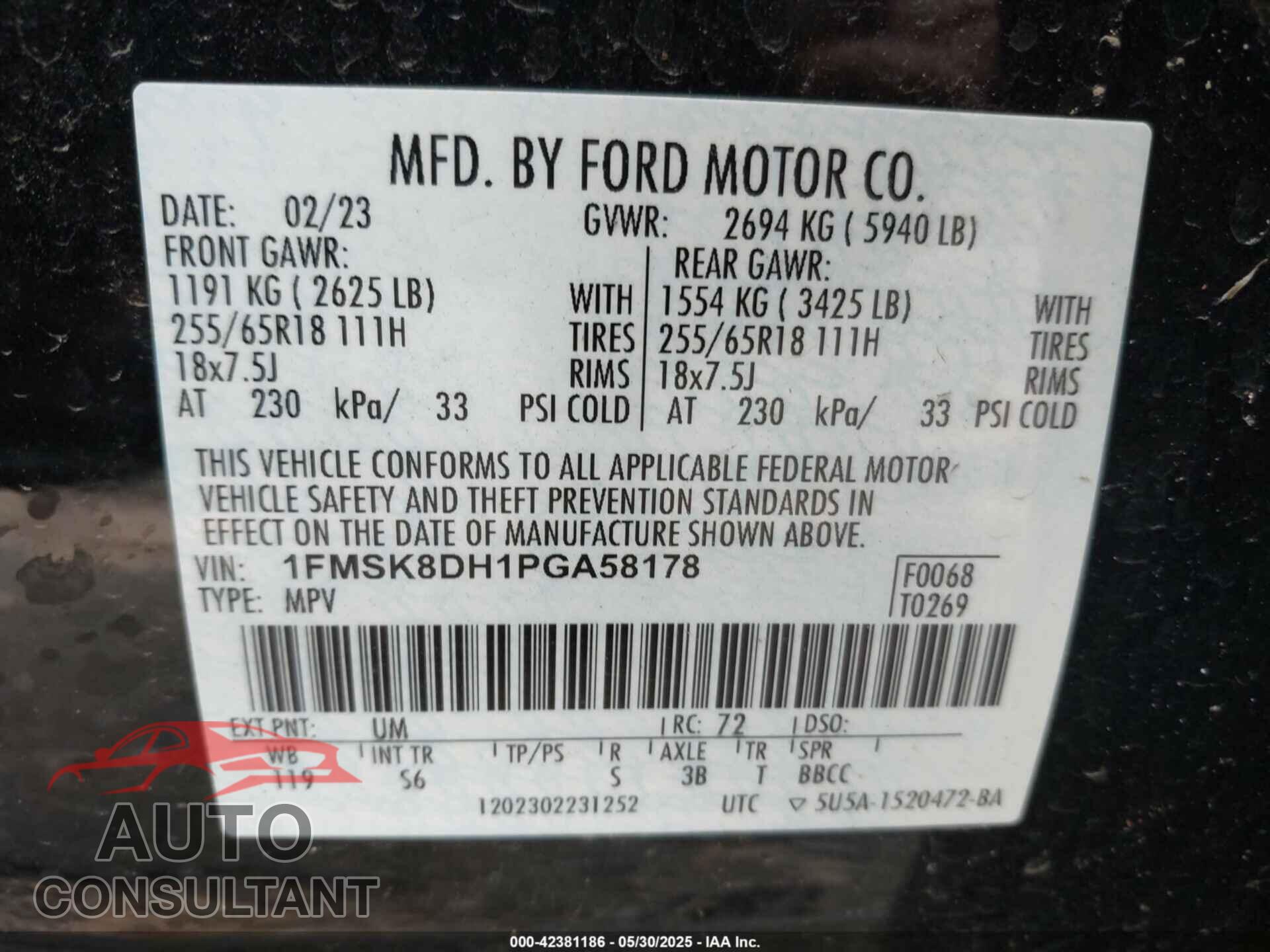 FORD EXPLORER 2023 - 1FMSK8DH1PGA58178