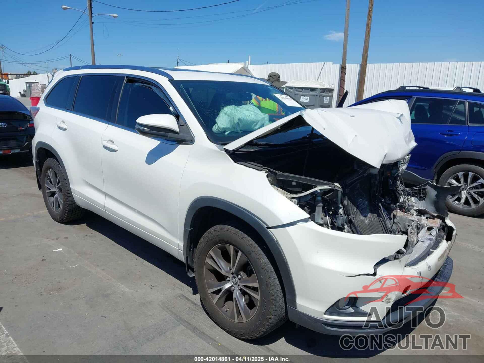 TOYOTA HIGHLANDER 2016 - 5TDKKRFH3GS175922