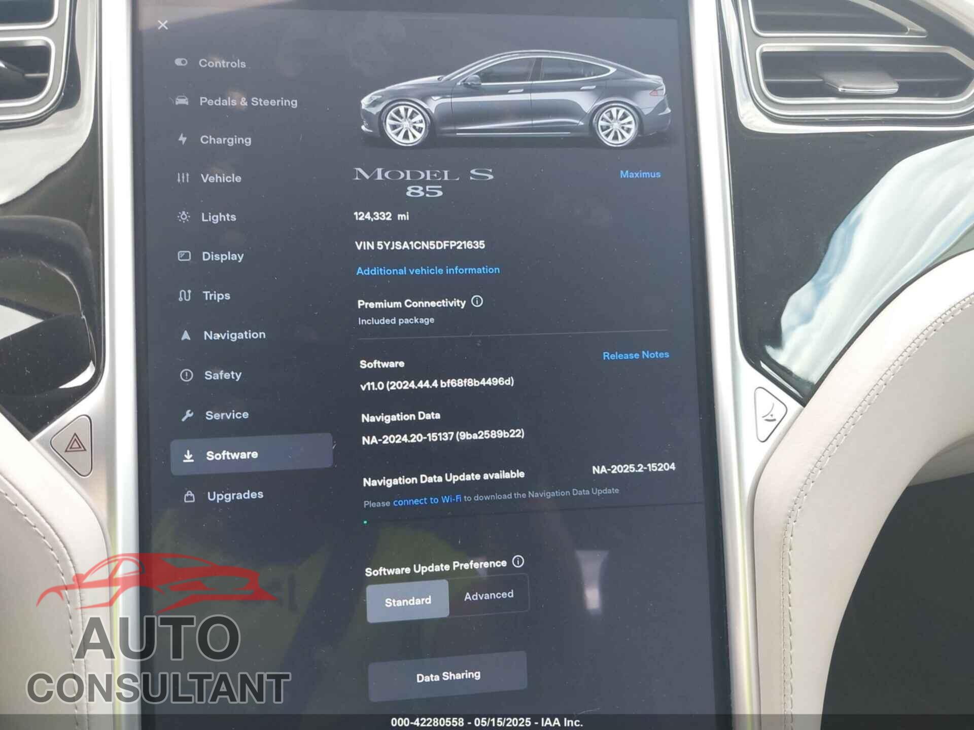 TESLA MODEL S 2013 - 5YJSA1CN5DFP21635