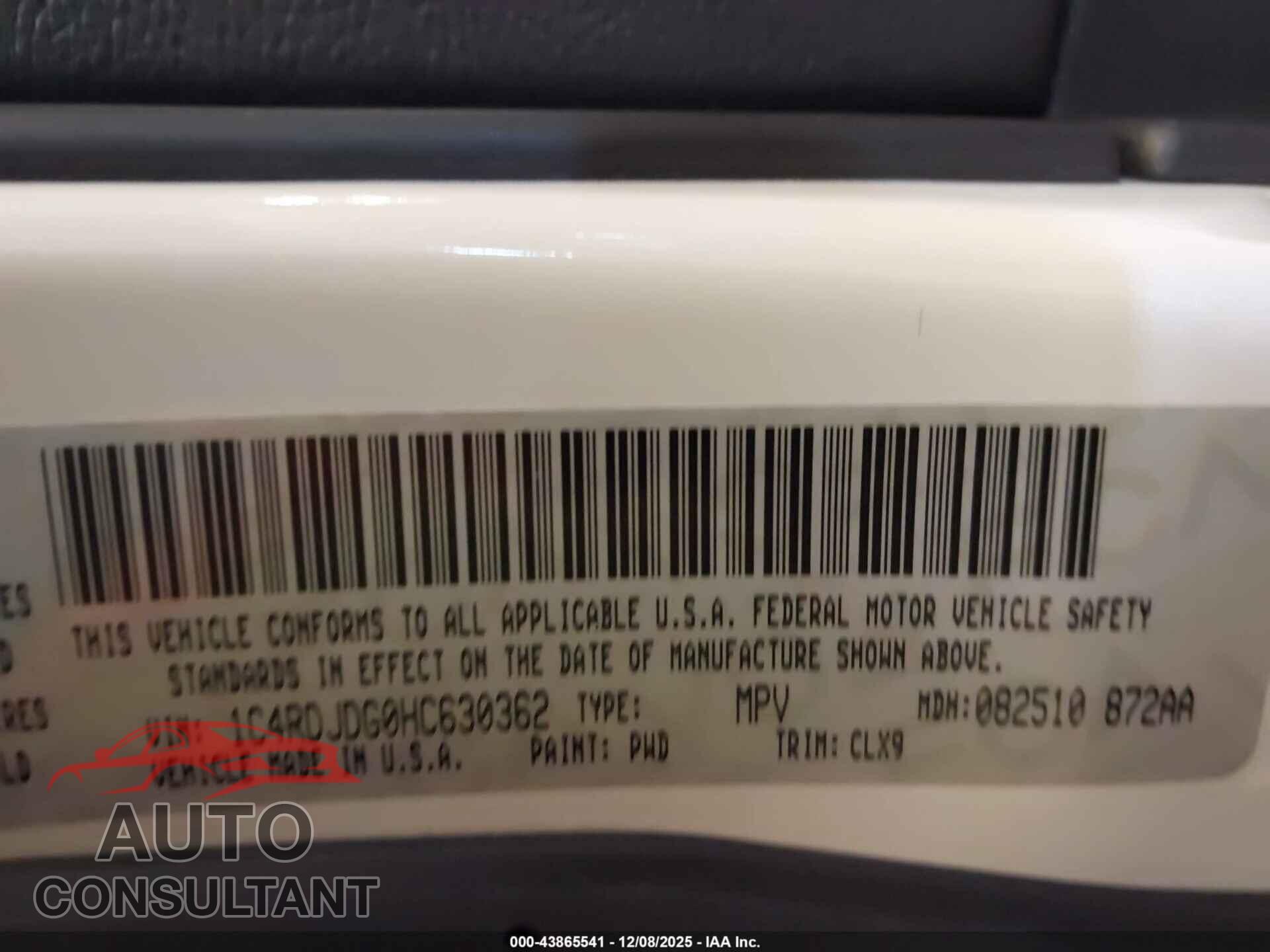 DODGE DURANGO 2017 - 1C4RDJDG0HC630362