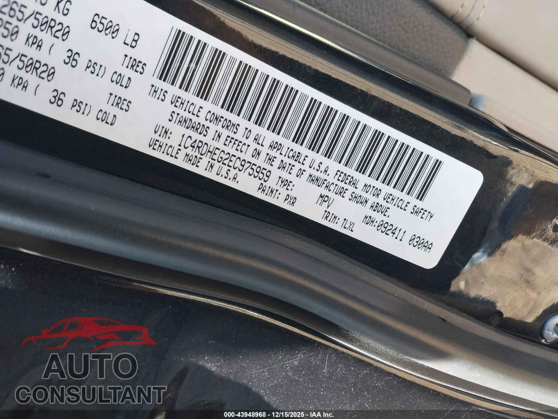 DODGE DURANGO 2014 - 1C4RDHEG2EC975959