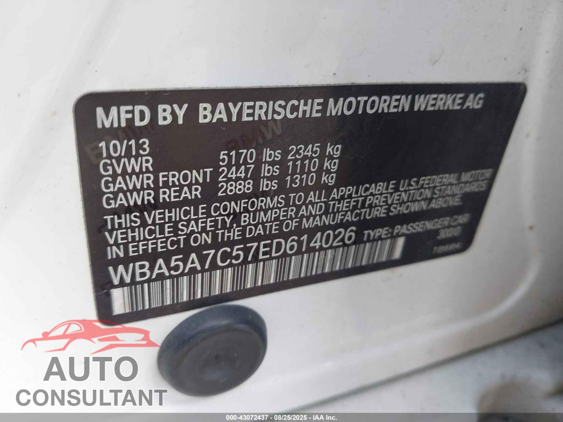 BMW 528I 2014 - WBA5A7C57ED614026