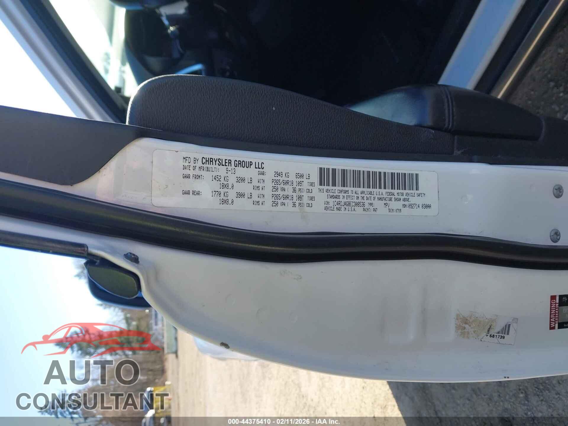 DODGE DURANGO 2014 - 1C4RDJAG8EC308536