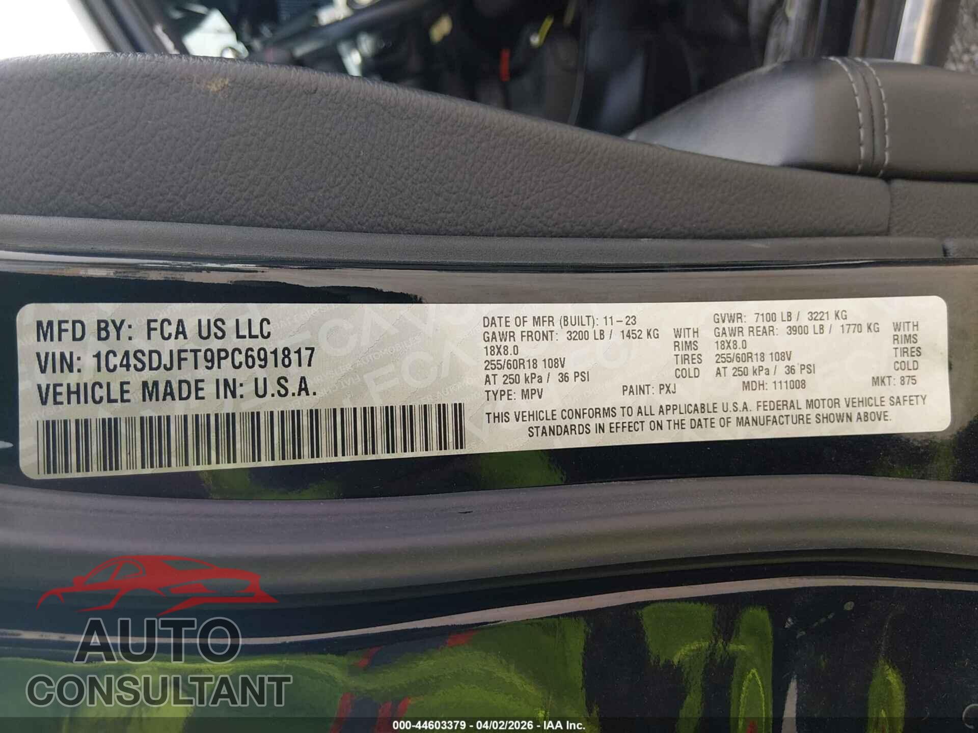 DODGE DURANGO 2023 - 1C4SDJFT9PC691817