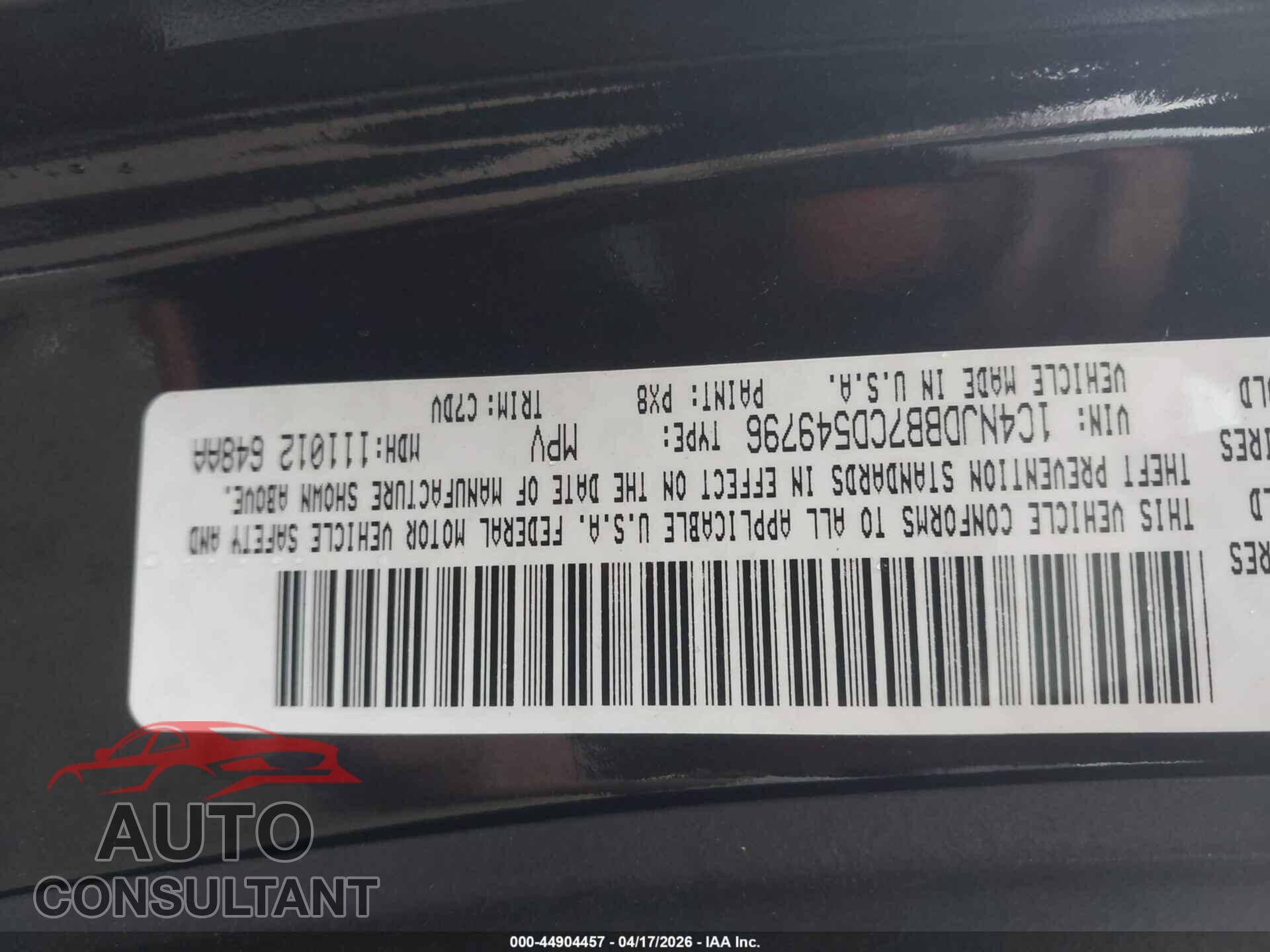 JEEP COMPASS 2012 - 1C4NJDBB7CD549796