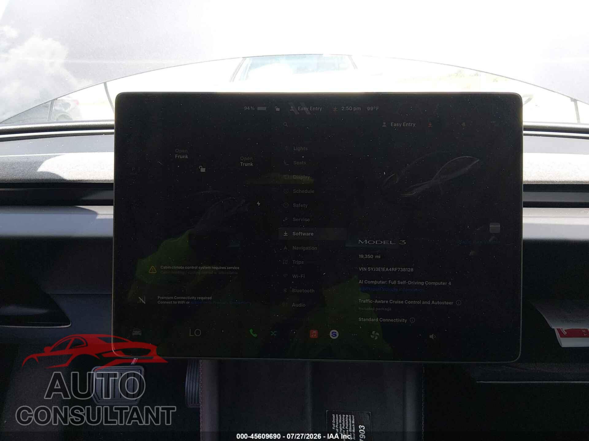 TESLA MODEL 3 2024 - 5YJ3E1EA4RF738128