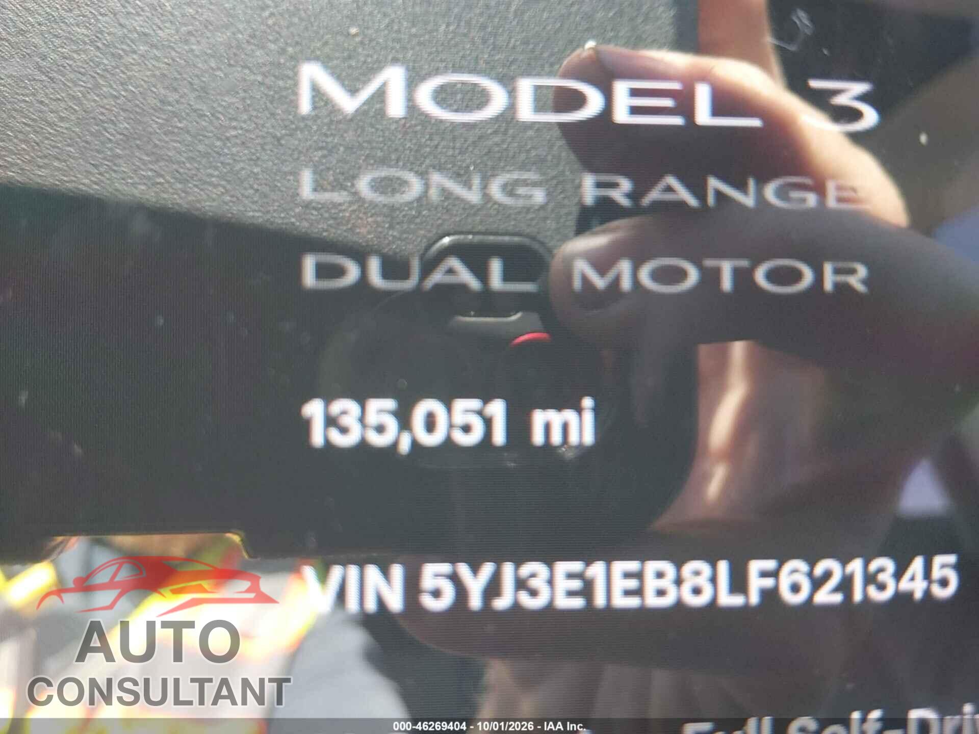TESLA MODEL 3 2020 - 5YJ3E1EB8LF621345