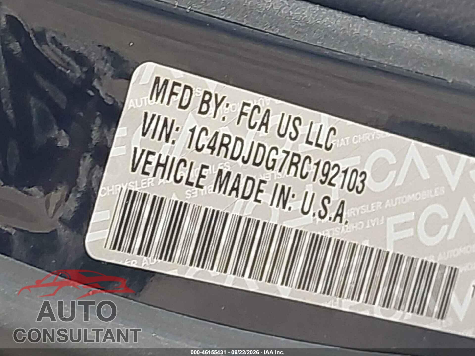 DODGE DURANGO 2024 - 1C4RDJDG7RC192103