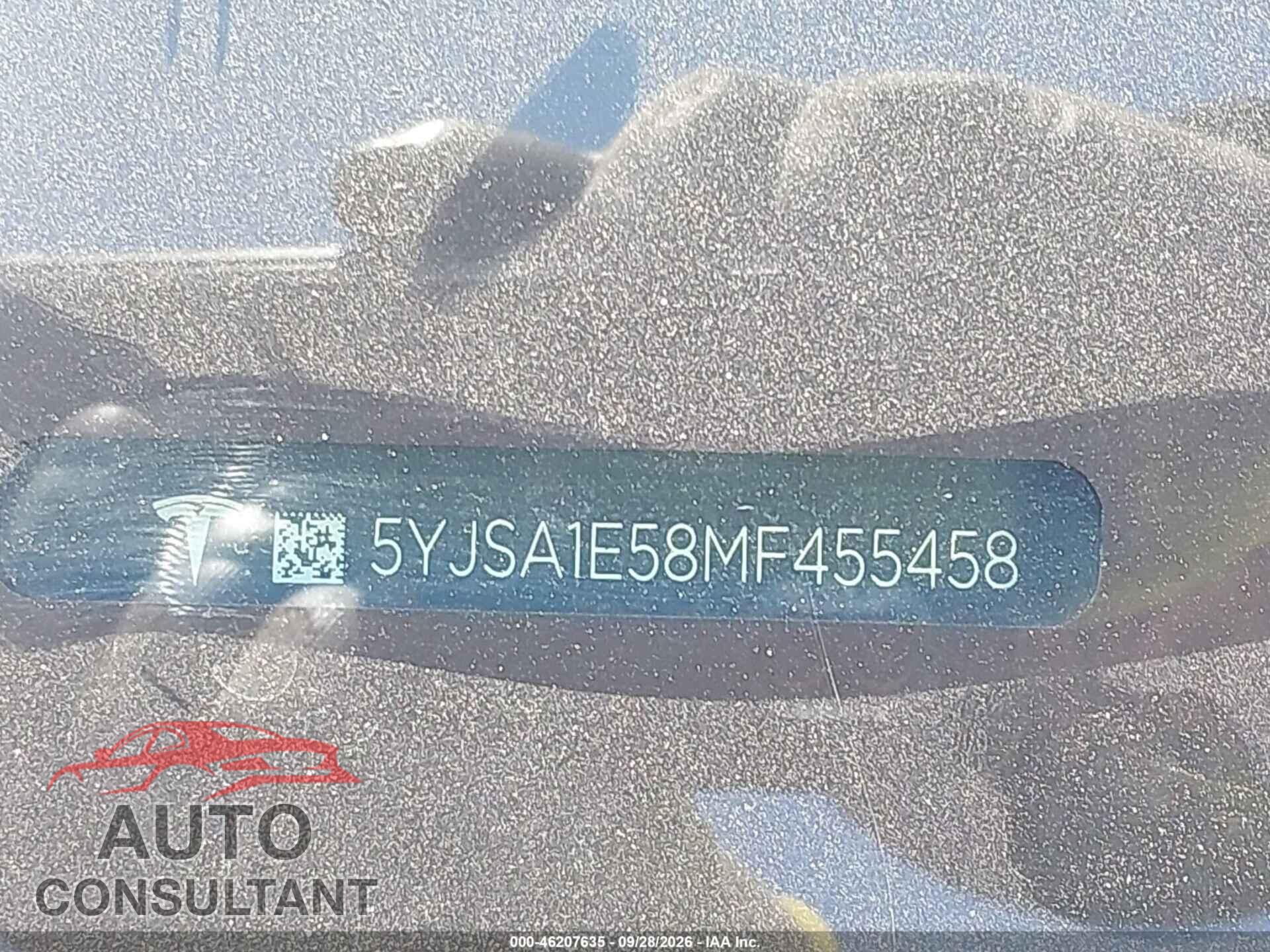 TESLA MODEL S 2021 - 5YJSA1E58MF455458
