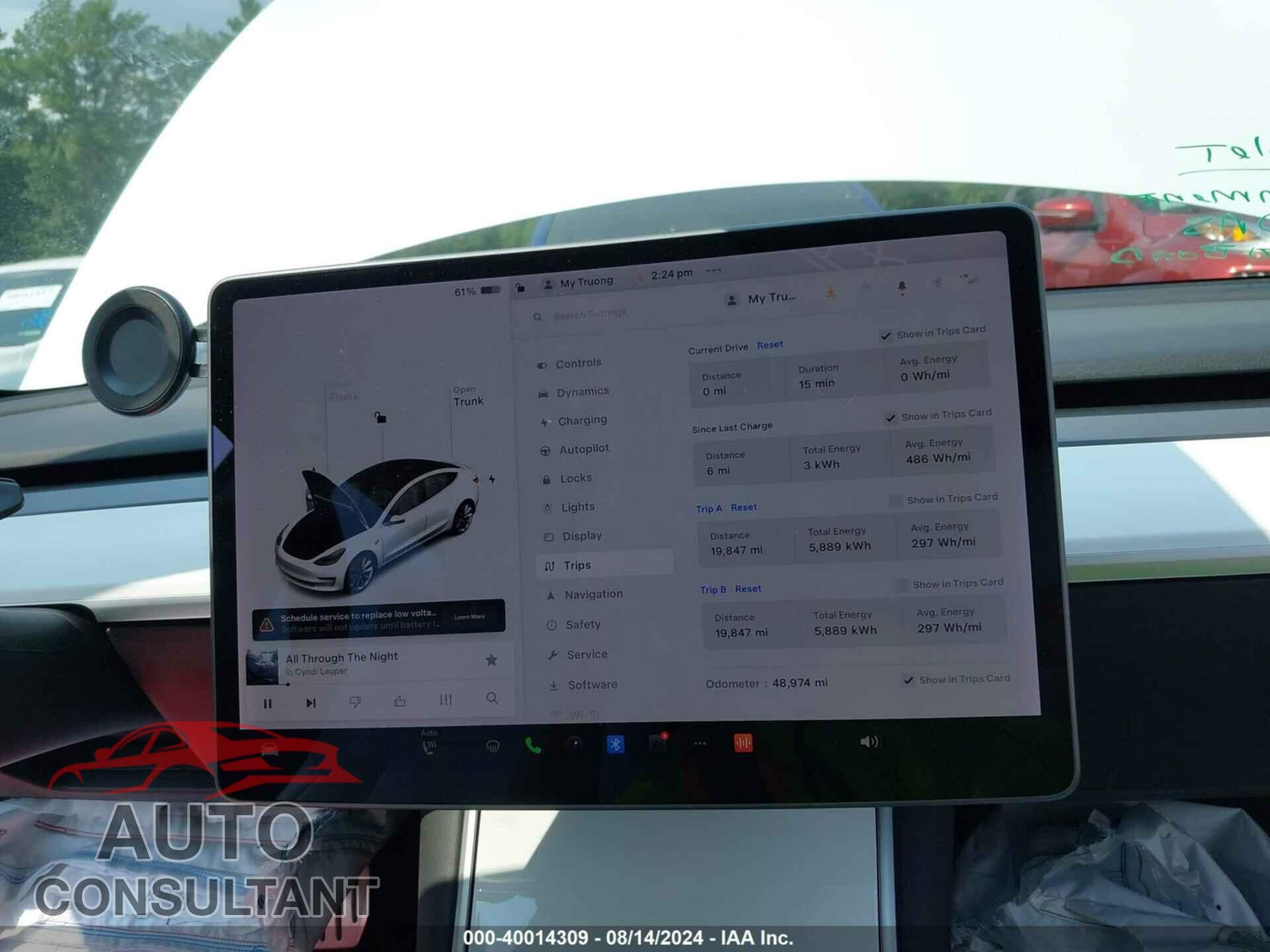 TESLA MODEL 3 2019 - 5YJ3E1EB5KF514509