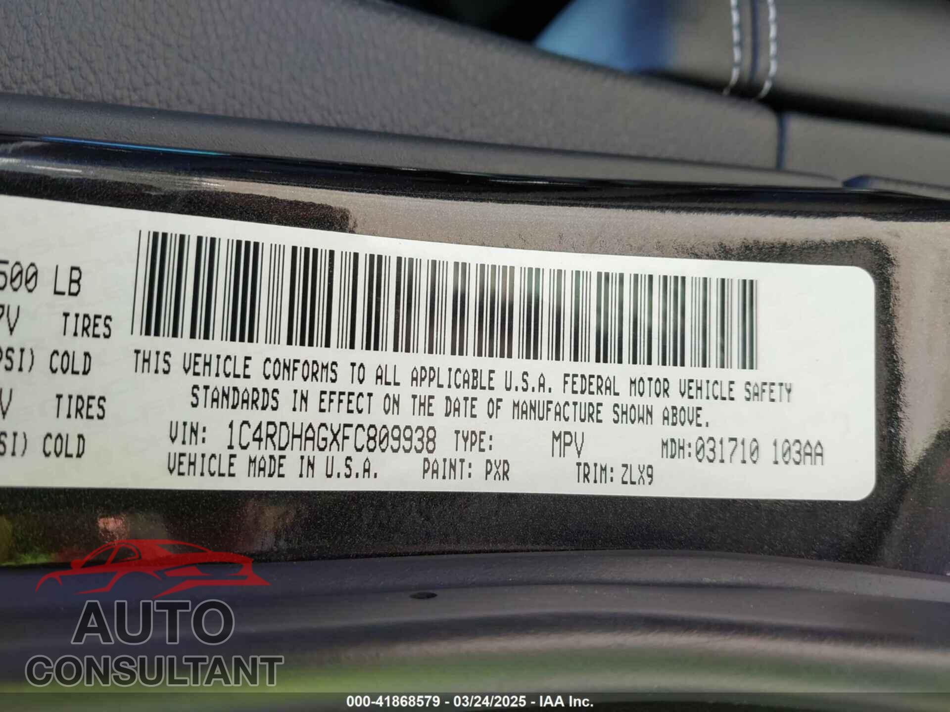 DODGE DURANGO 2015 - 1C4RDHAGXFC809938