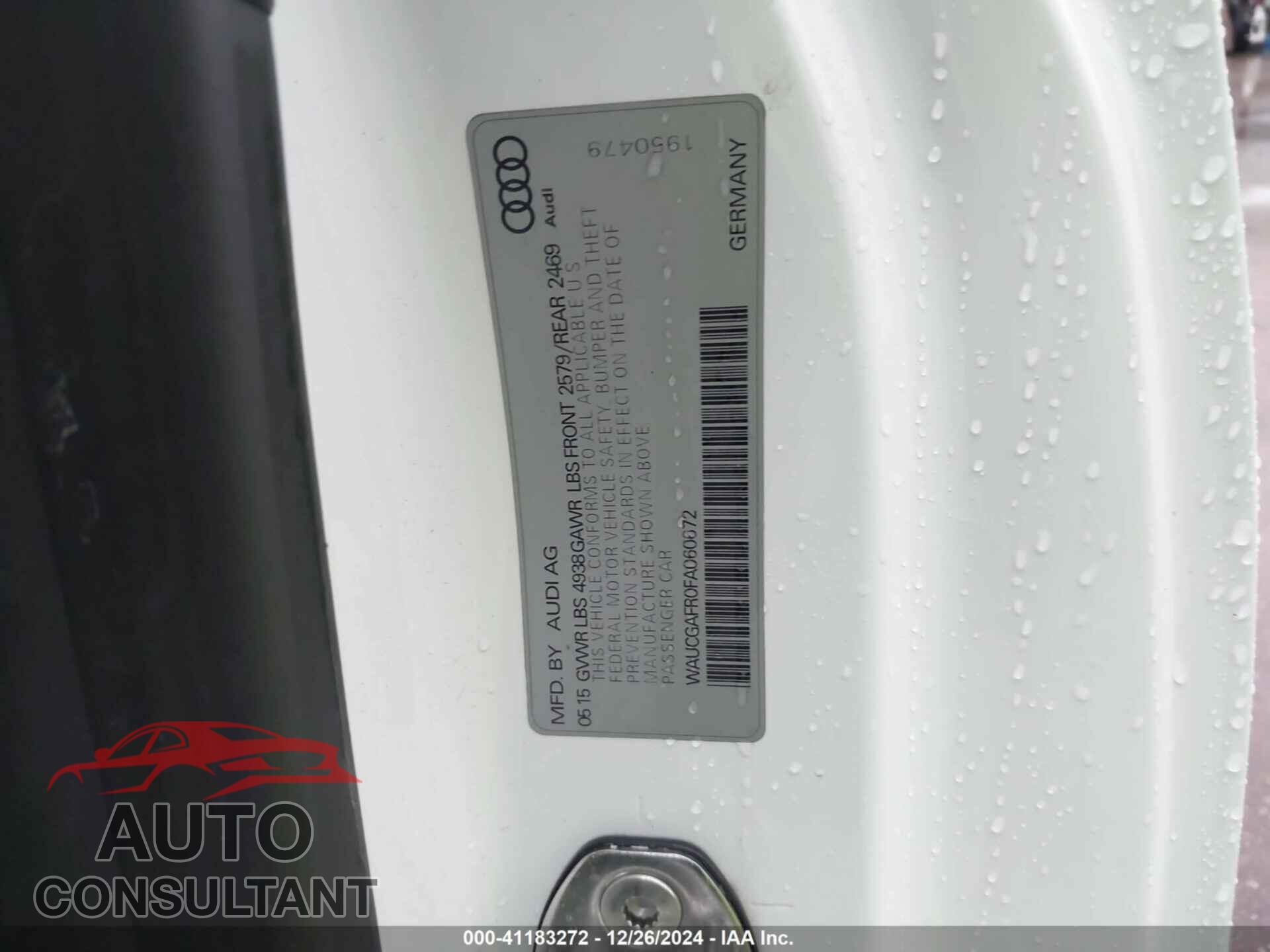 AUDI S5 2015 - WAUCGAFR0FA060672
