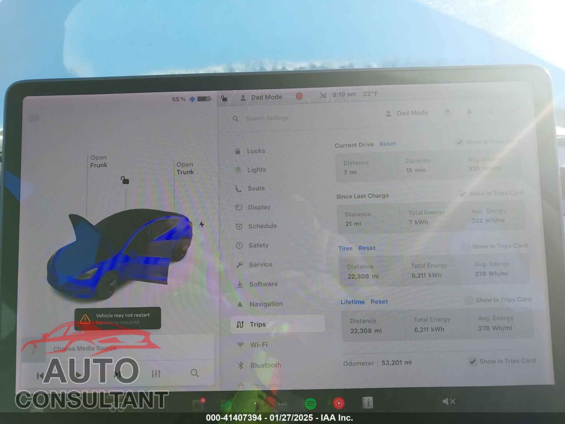 TESLA MODEL 3 2019 - 5YJ3E1EB0KF493617
