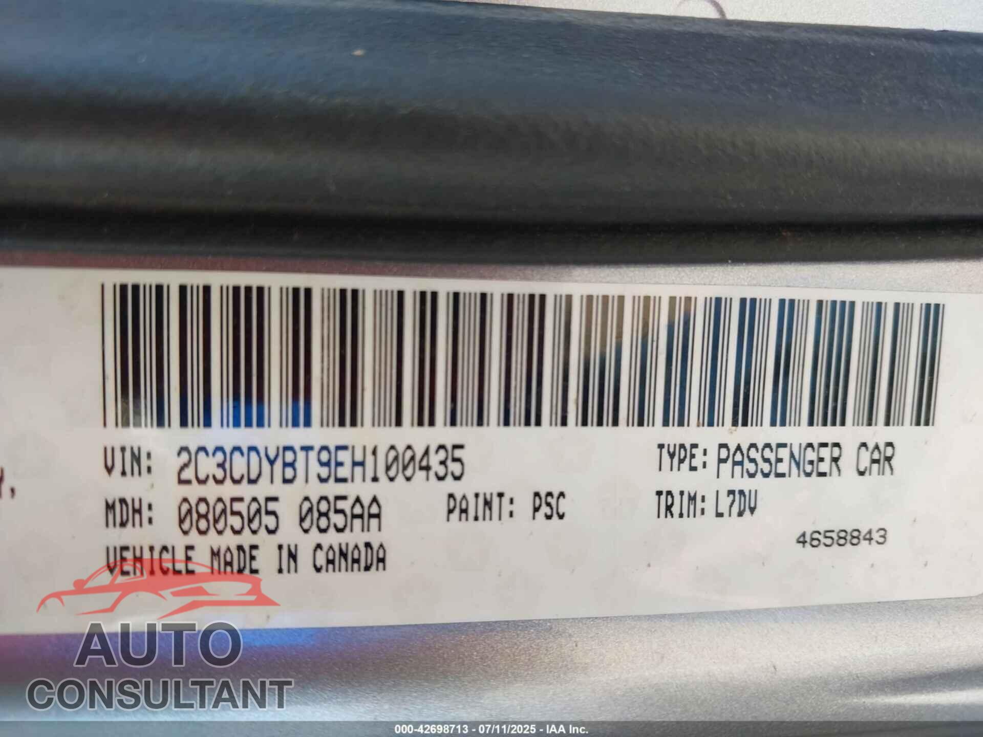 DODGE CHALLENGER 2014 - 2C3CDYBT9EH100435