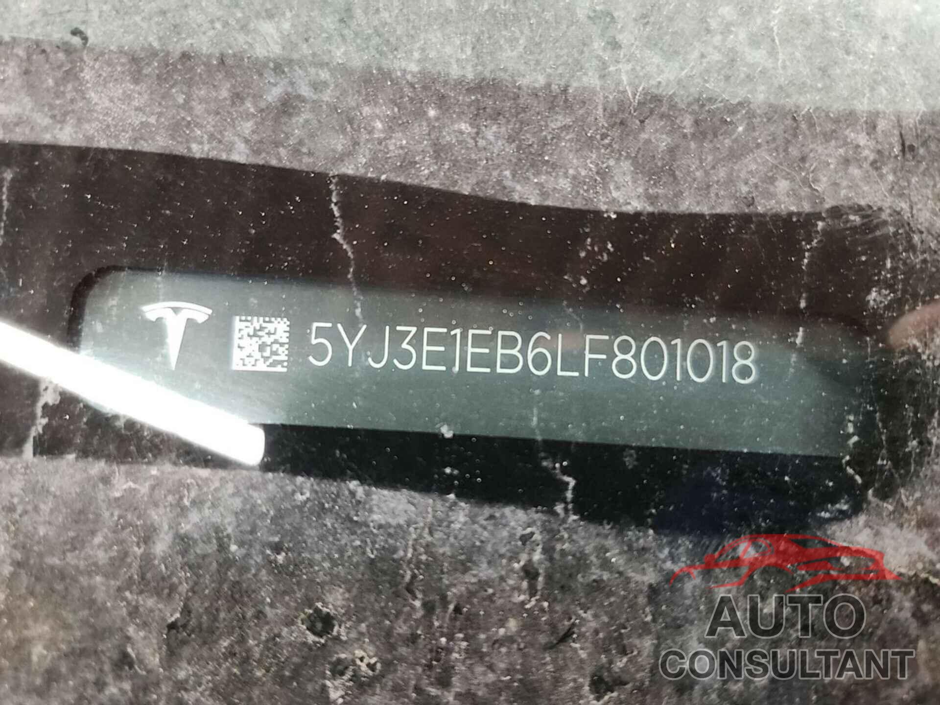 TESLA MODEL 3 2020 - 5YJ3E1EB6LF801018