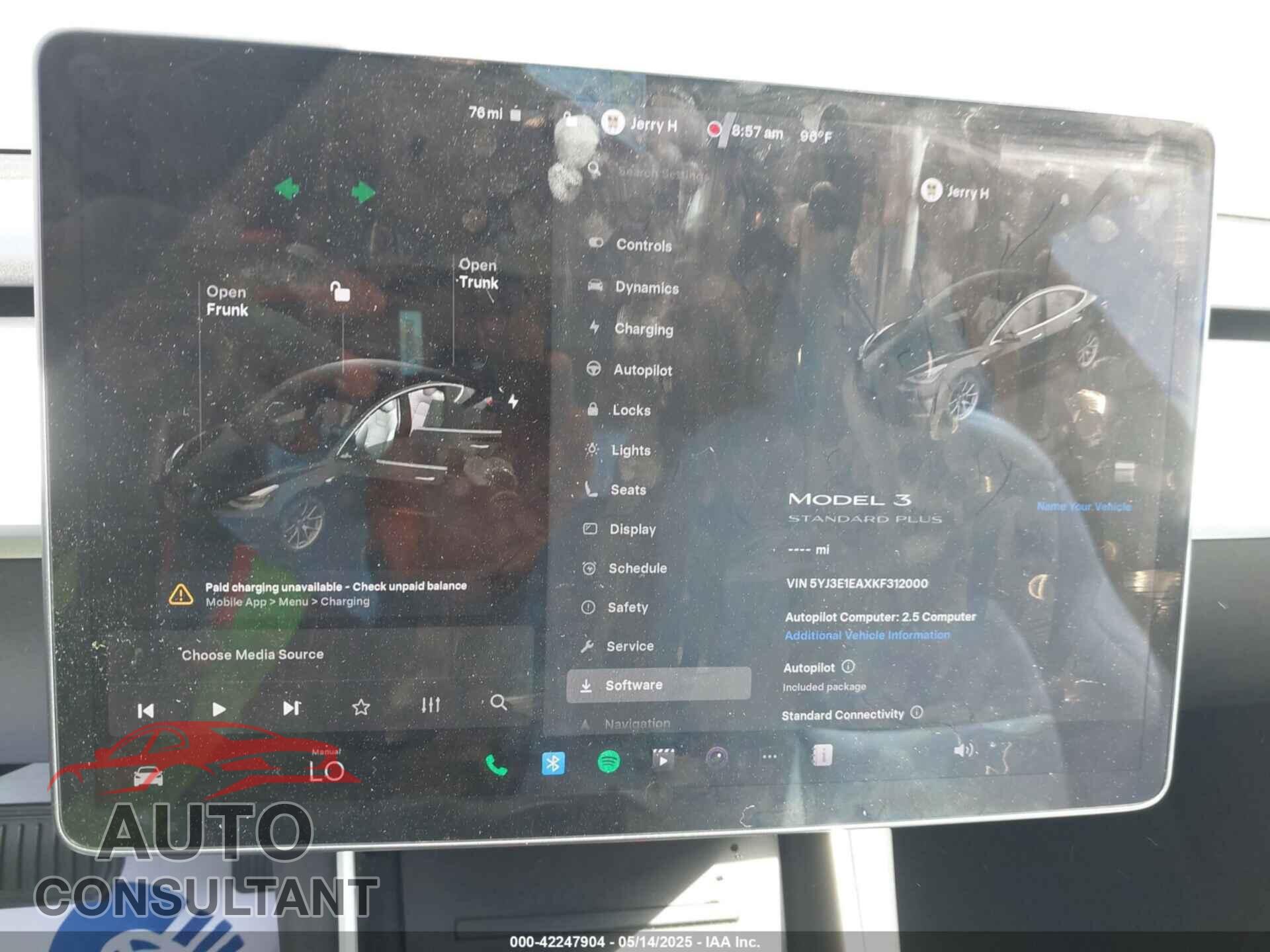 TESLA MODEL 3 2019 - 5YJ3E1EAXKF312000