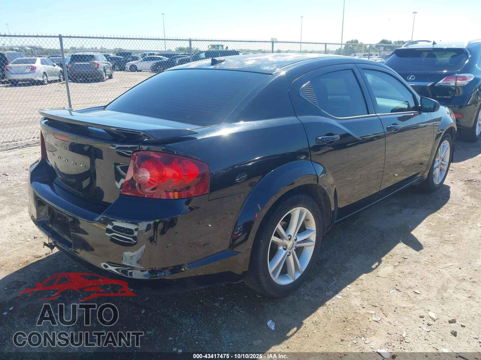 DODGE AVENGER 2013 - 1C3CDZAG2DN757206