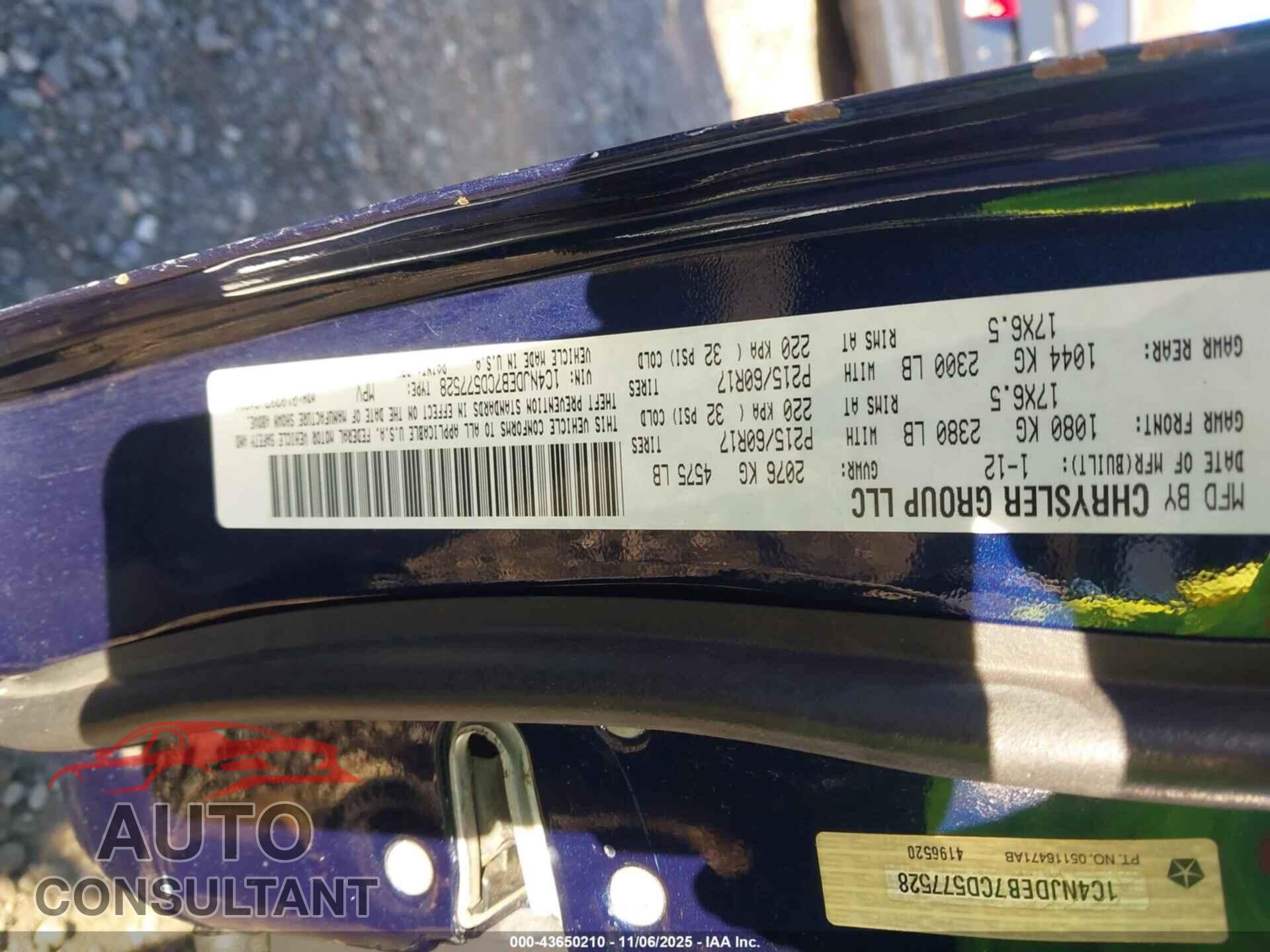 JEEP COMPASS 2012 - 1C4NJDEB7CD577528