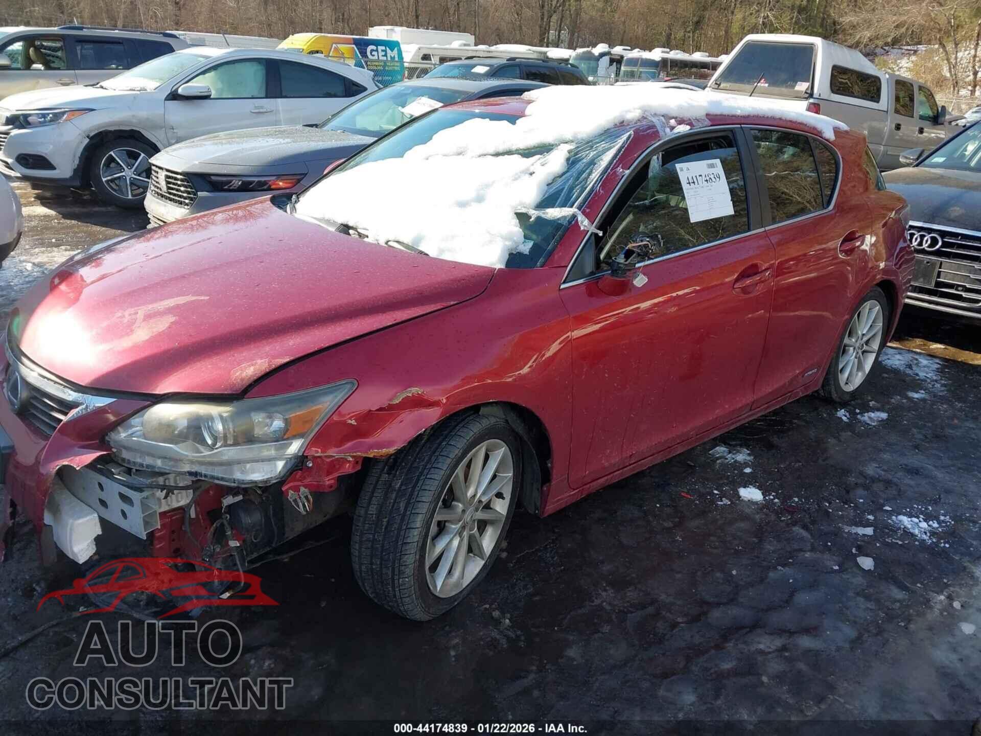 LEXUS CT 200H 2012 - JTHKD5BH3C2120220