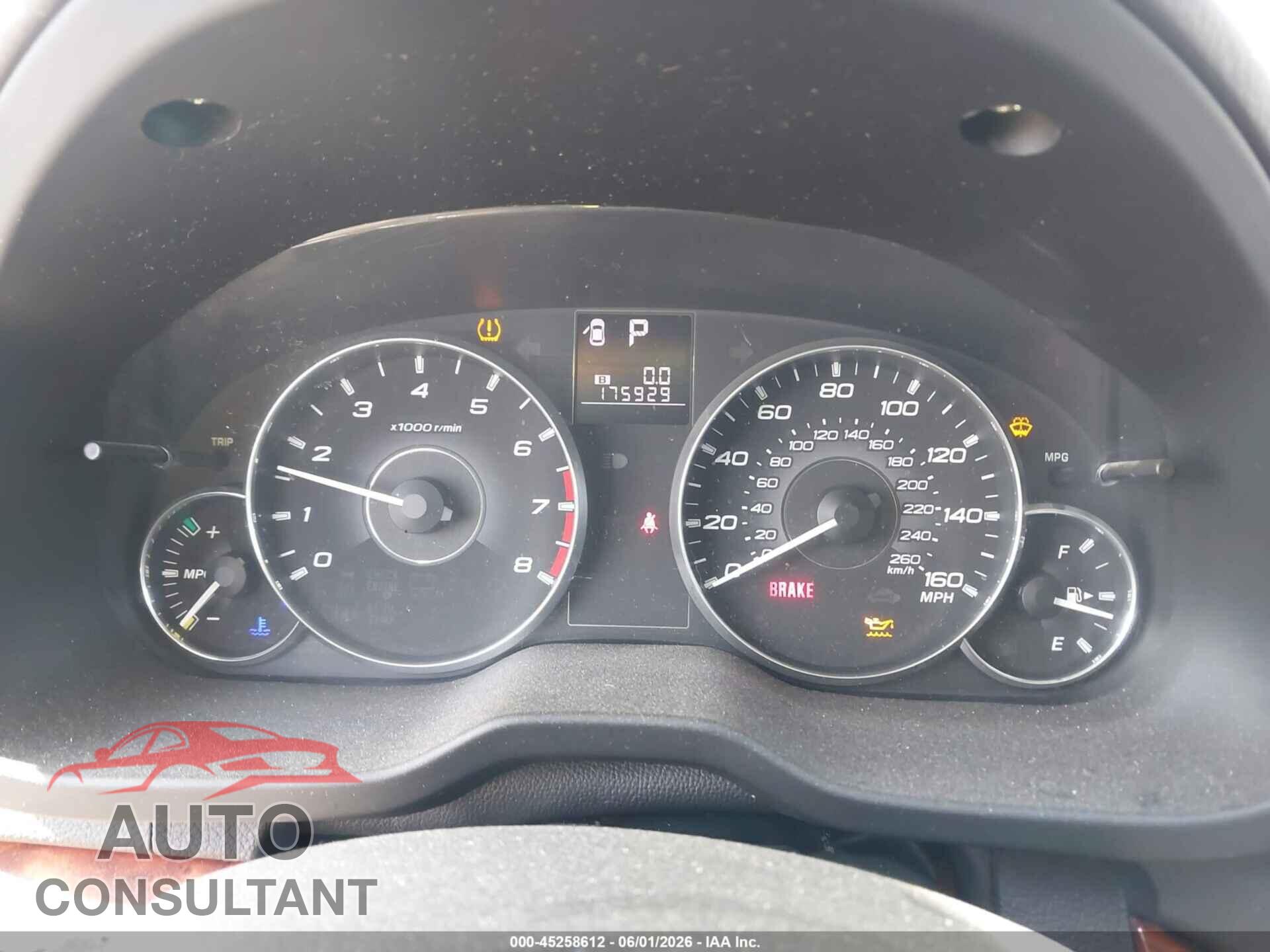 SUBARU OUTBACK 2012 - 4S4BRDKC0C2222264