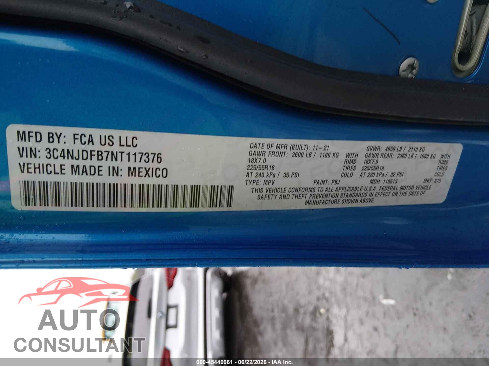 JEEP COMPASS 2022 - 3C4NJDFB7NT117376