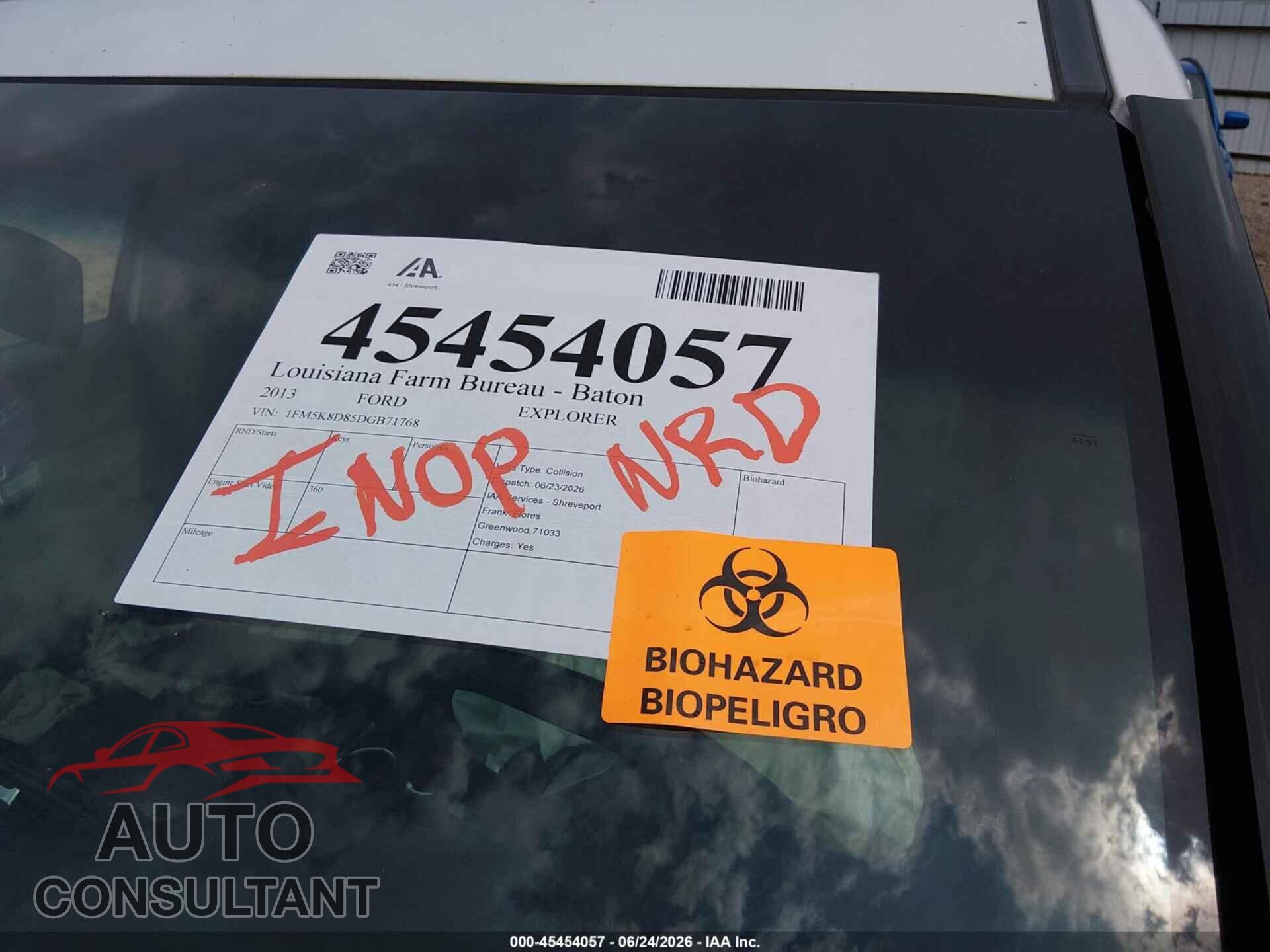 FORD EXPLORER 2013 - 1FM5K8D85DGB71768