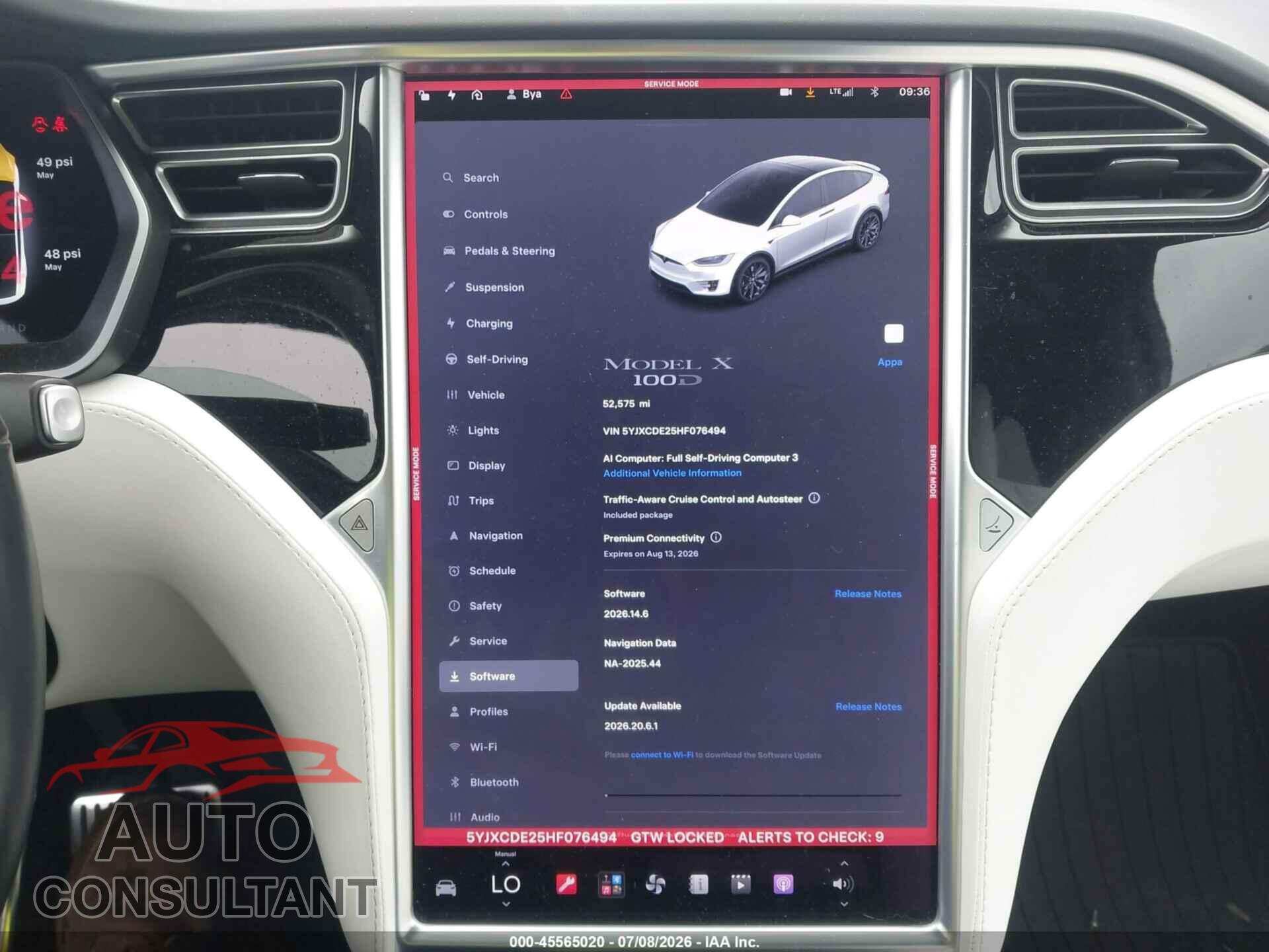 TESLA MODEL X 2017 - 5YJXCDE25HF076494