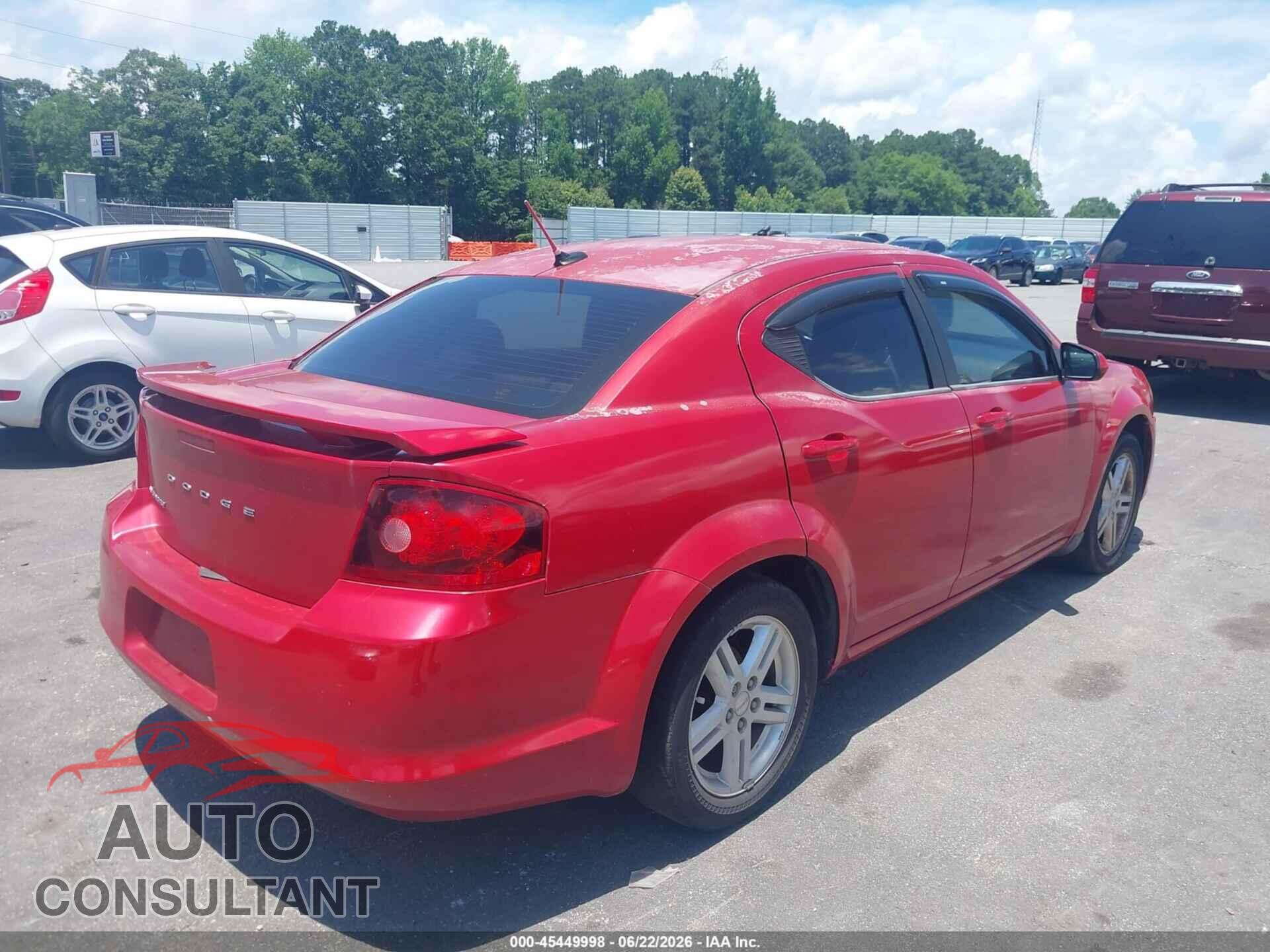 DODGE AVENGER 2013 - 1C3CDZCB7DN625463