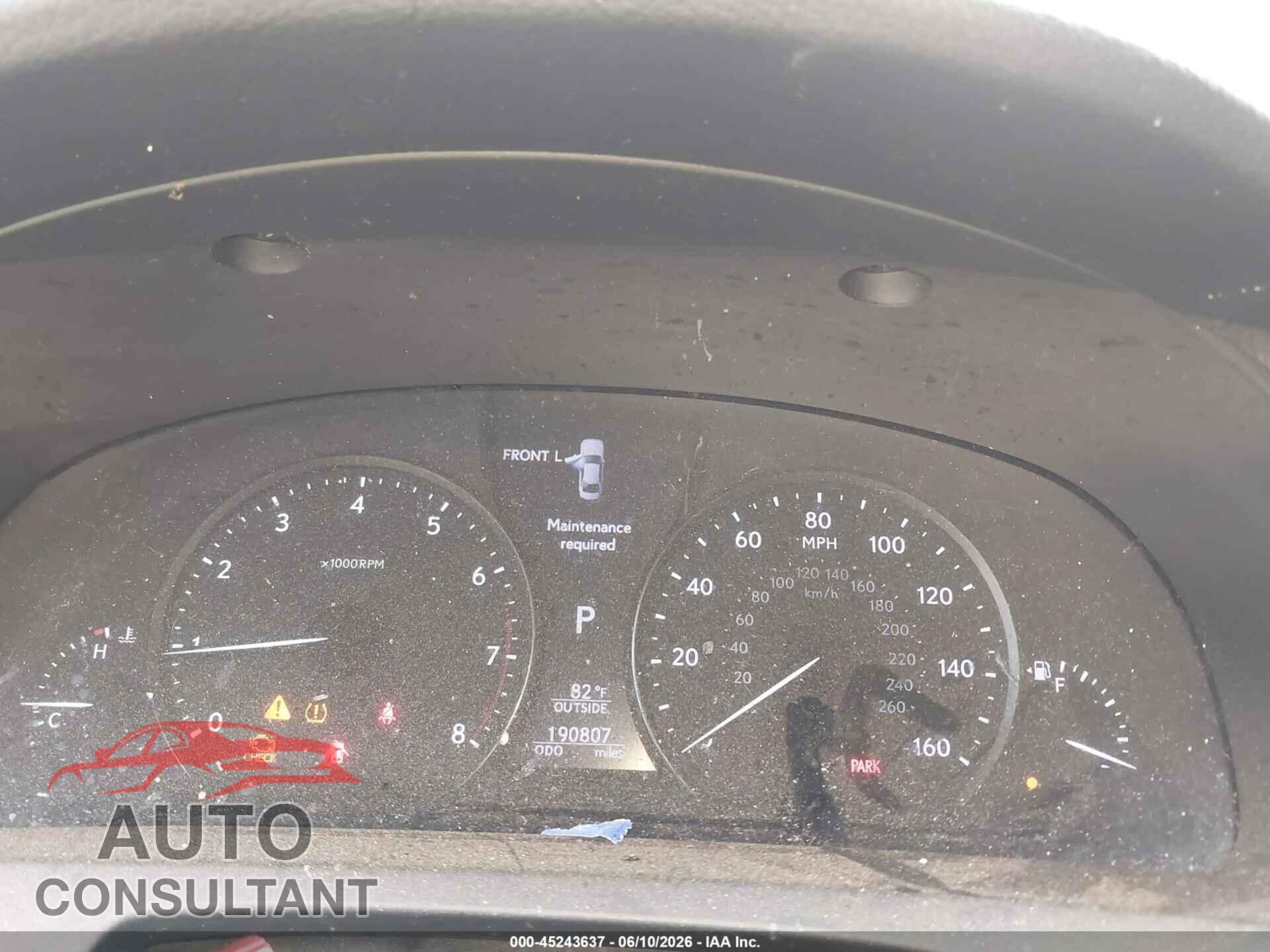 LEXUS LS 460 2013 - JTHCL5EF4D5019222