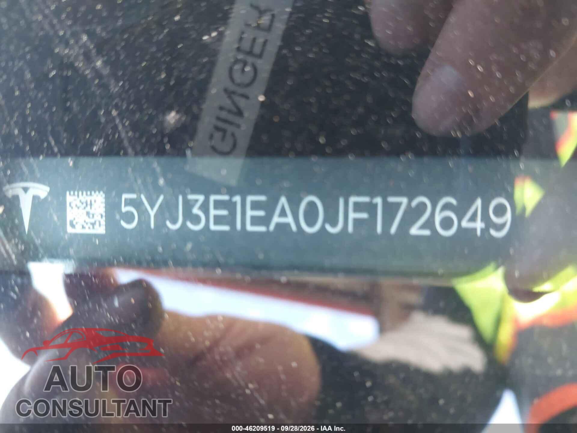 TESLA MODEL 3 2018 - 5YJ3E1EA0JF172649