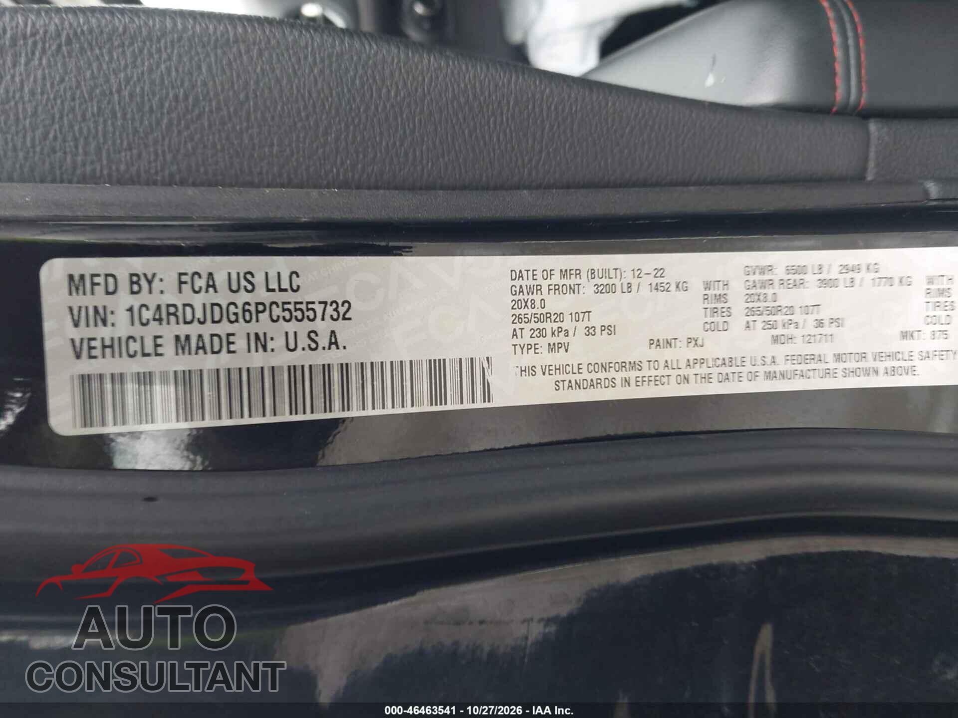 DODGE DURANGO 2023 - 1C4RDJDG6PC555732