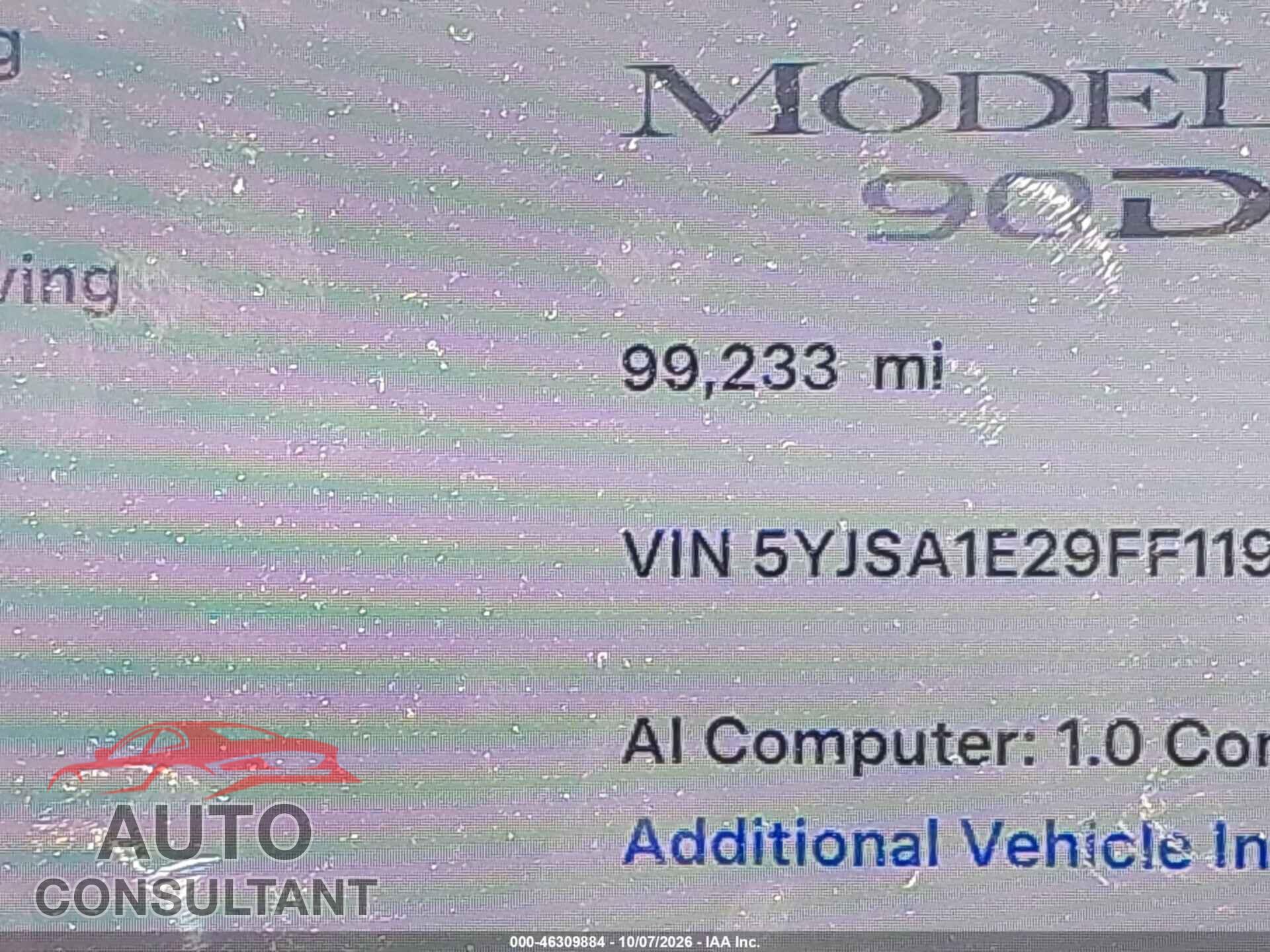 TESLA MODEL S 2015 - 5YJSA1E29FF119729