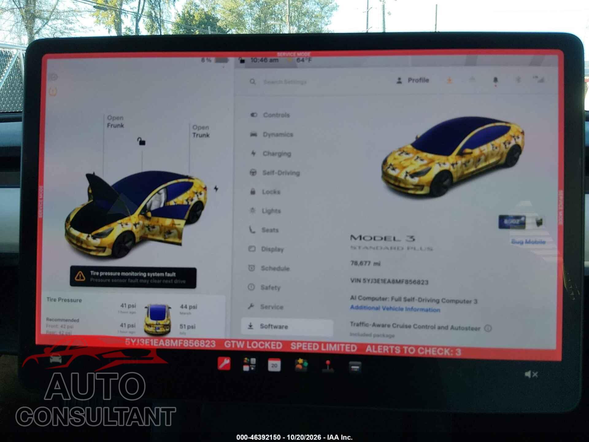 TESLA MODEL 3 2021 - 5YJ3E1EA8MF856823
