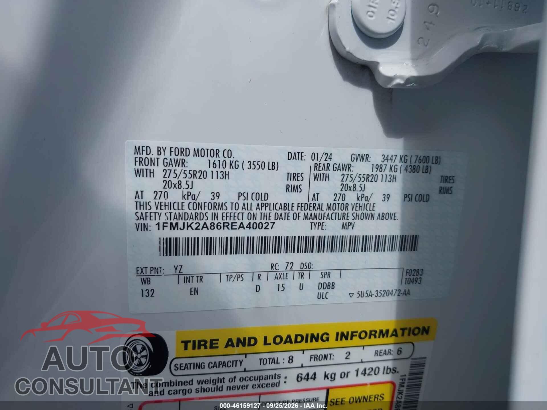 FORD EXPEDITION 2024 - 1FMJK2A86REA40027