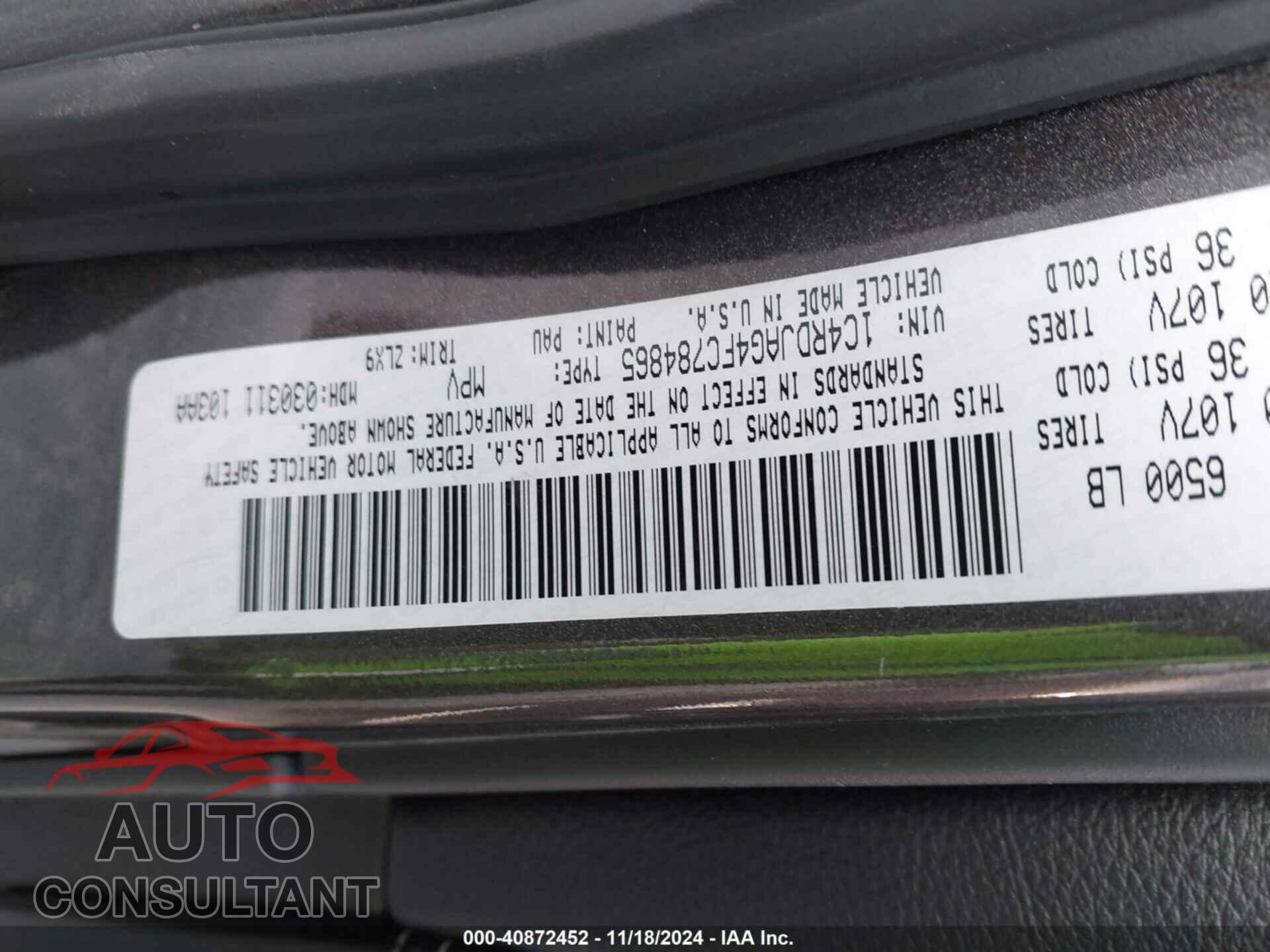 DODGE DURANGO 2015 - 1C4RDJAG4FC784865