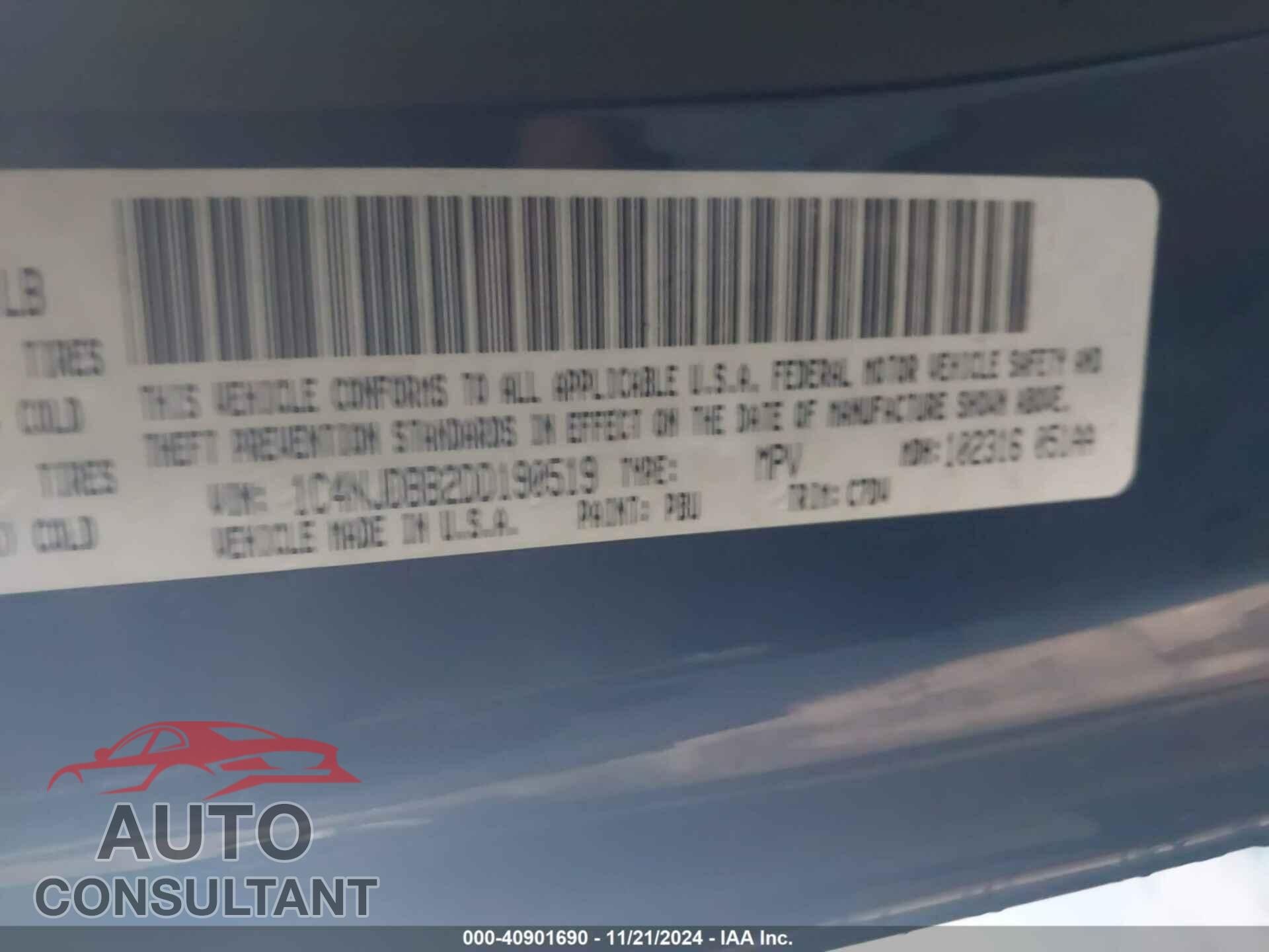 JEEP COMPASS 2013 - 1C4NJDBB2DD190519