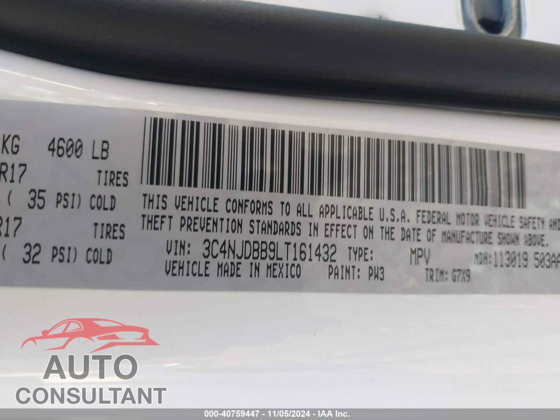 JEEP COMPASS 2020 - 3C4NJDBB9LT161432