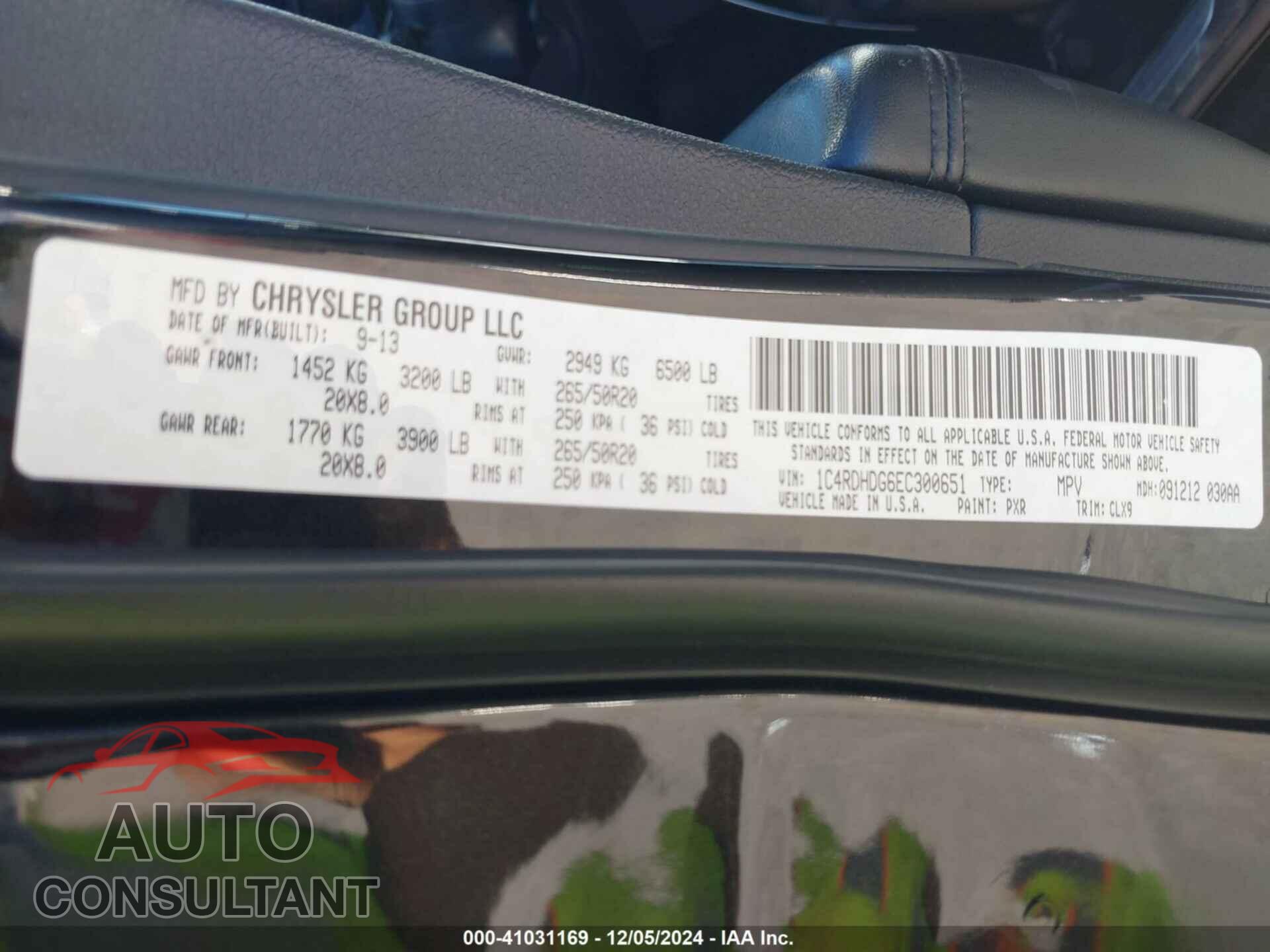 DODGE DURANGO 2014 - 1C4RDHDG6EC300651