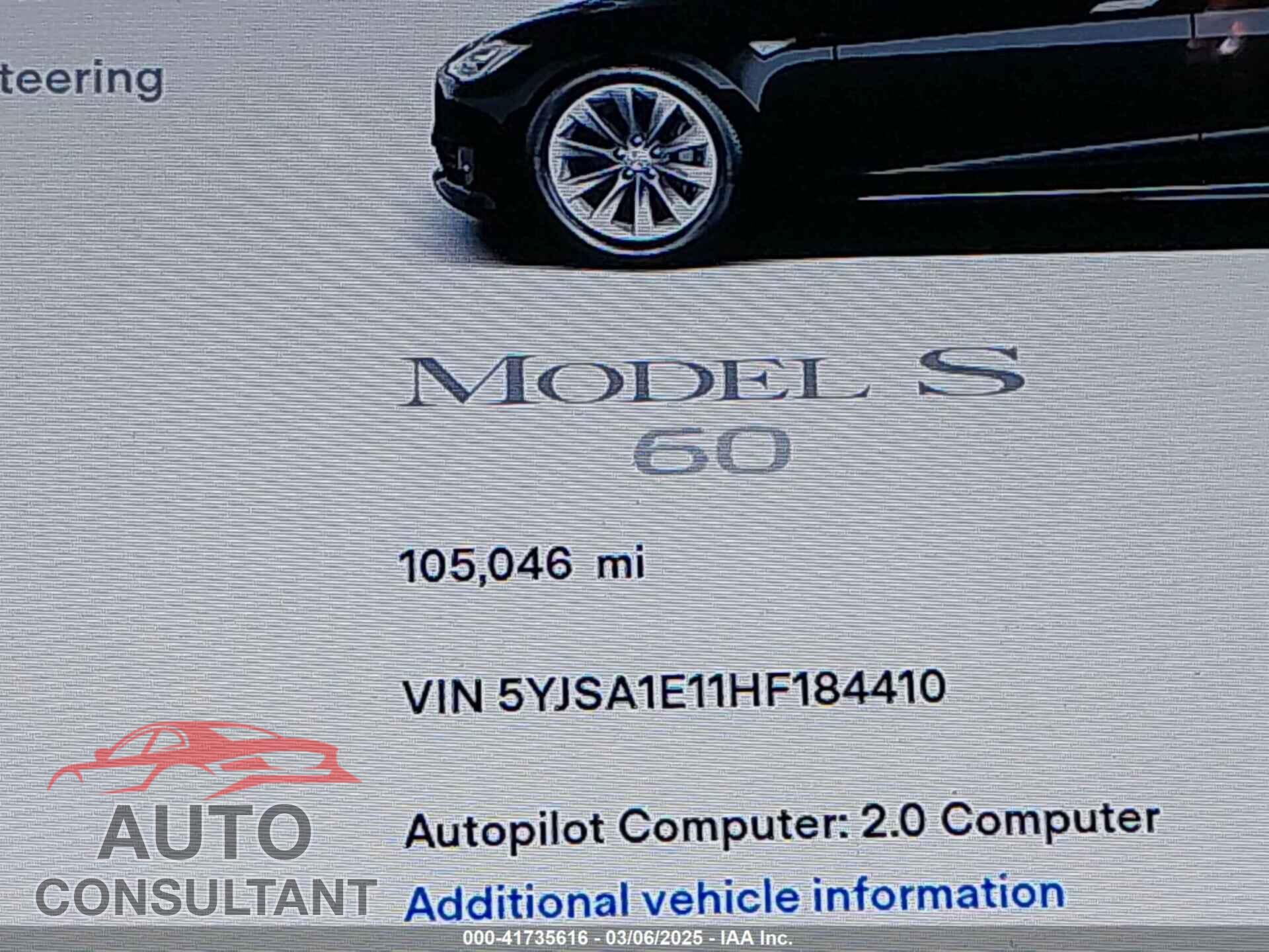 TESLA MODEL S 2017 - 5YJSA1E11HF184410