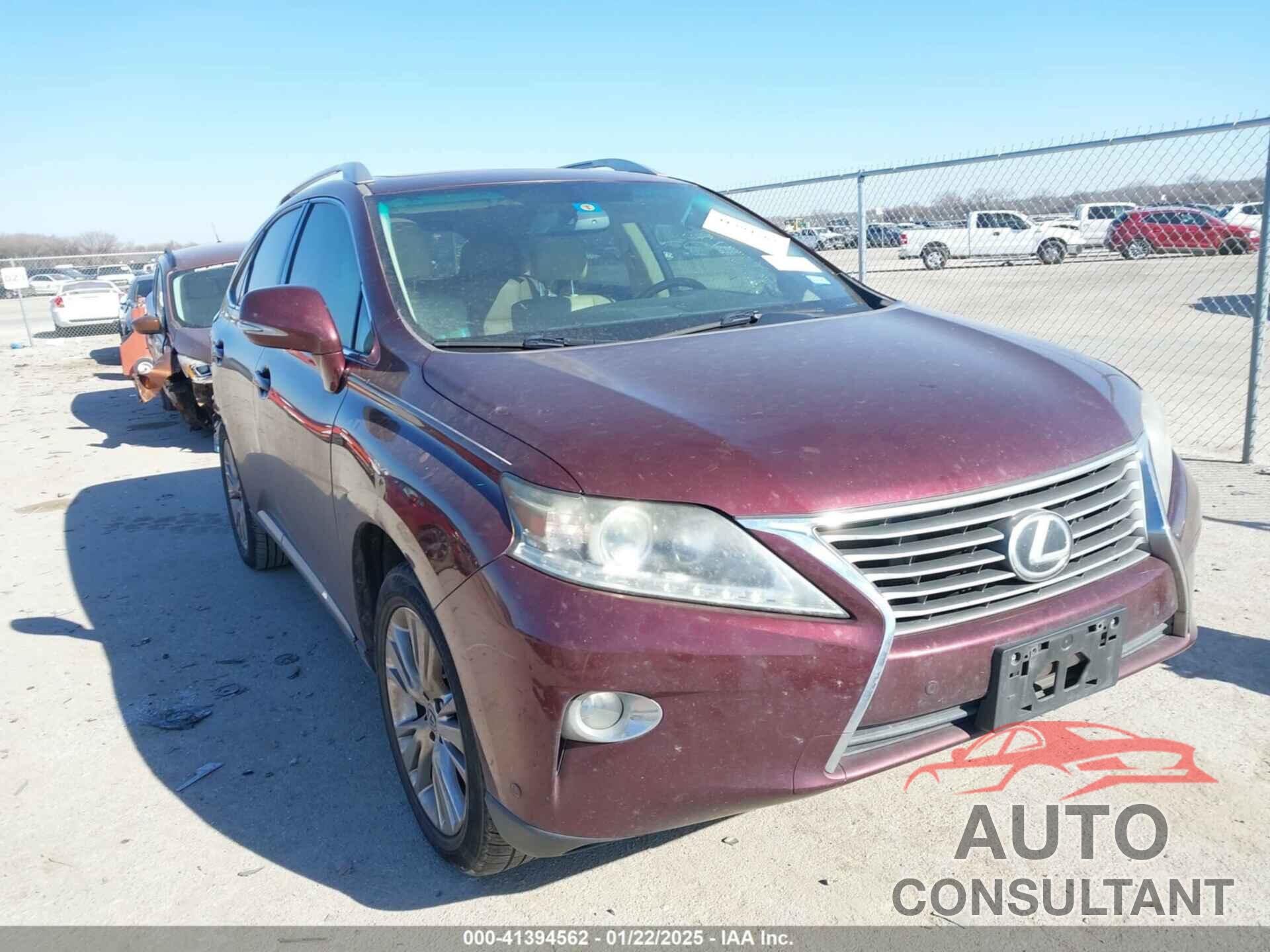 LEXUS RX 350 2013 - JTJZK1BA9D2009574