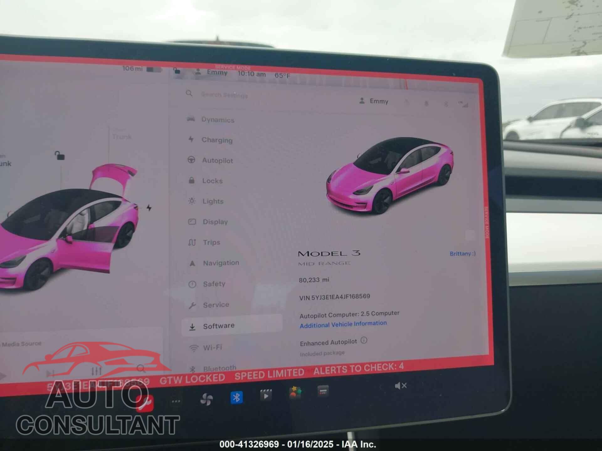TESLA MODEL 3 2018 - 5YJ3E1EA4JF168569